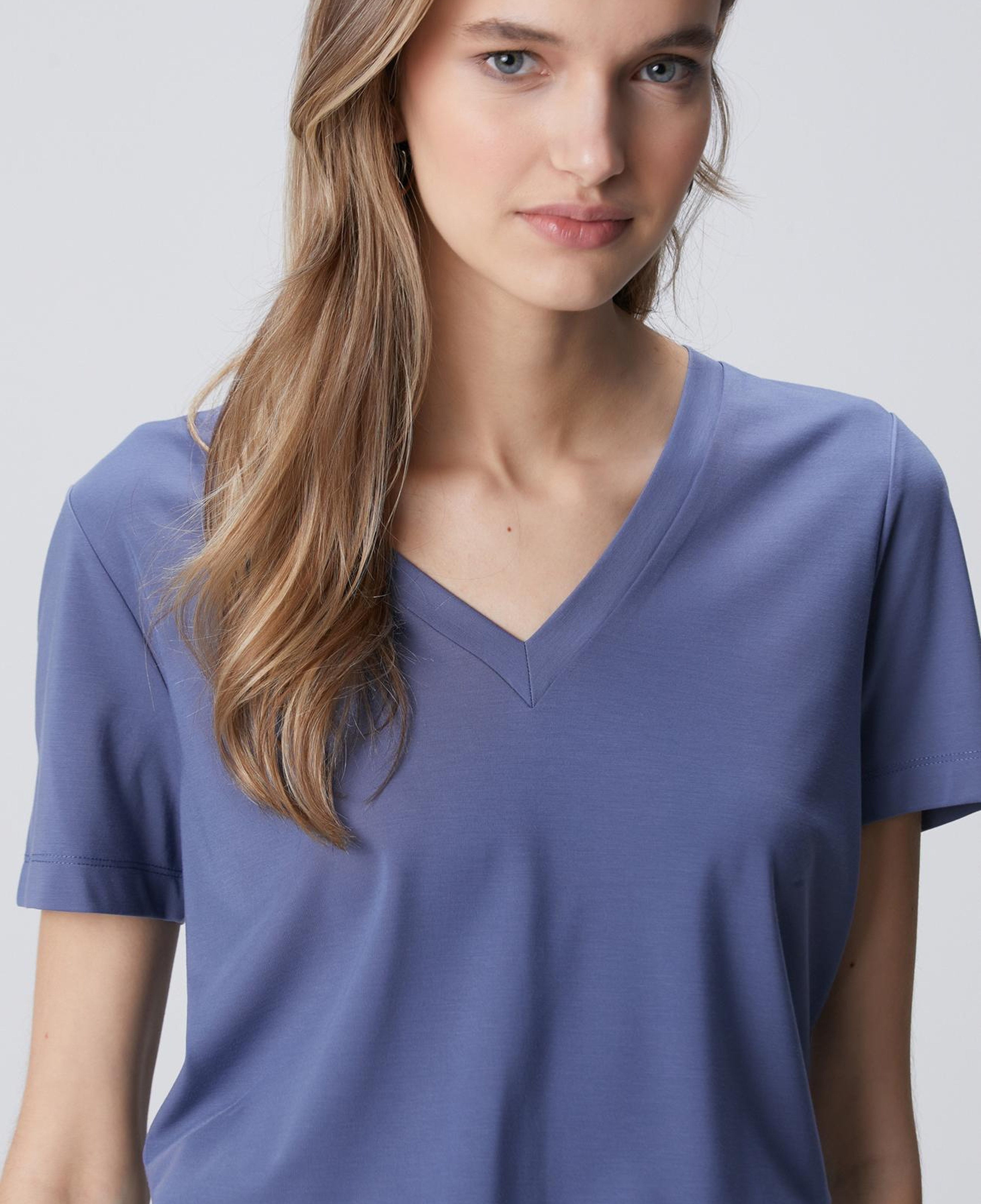 Network Kadın Mavi Basic T-shirt