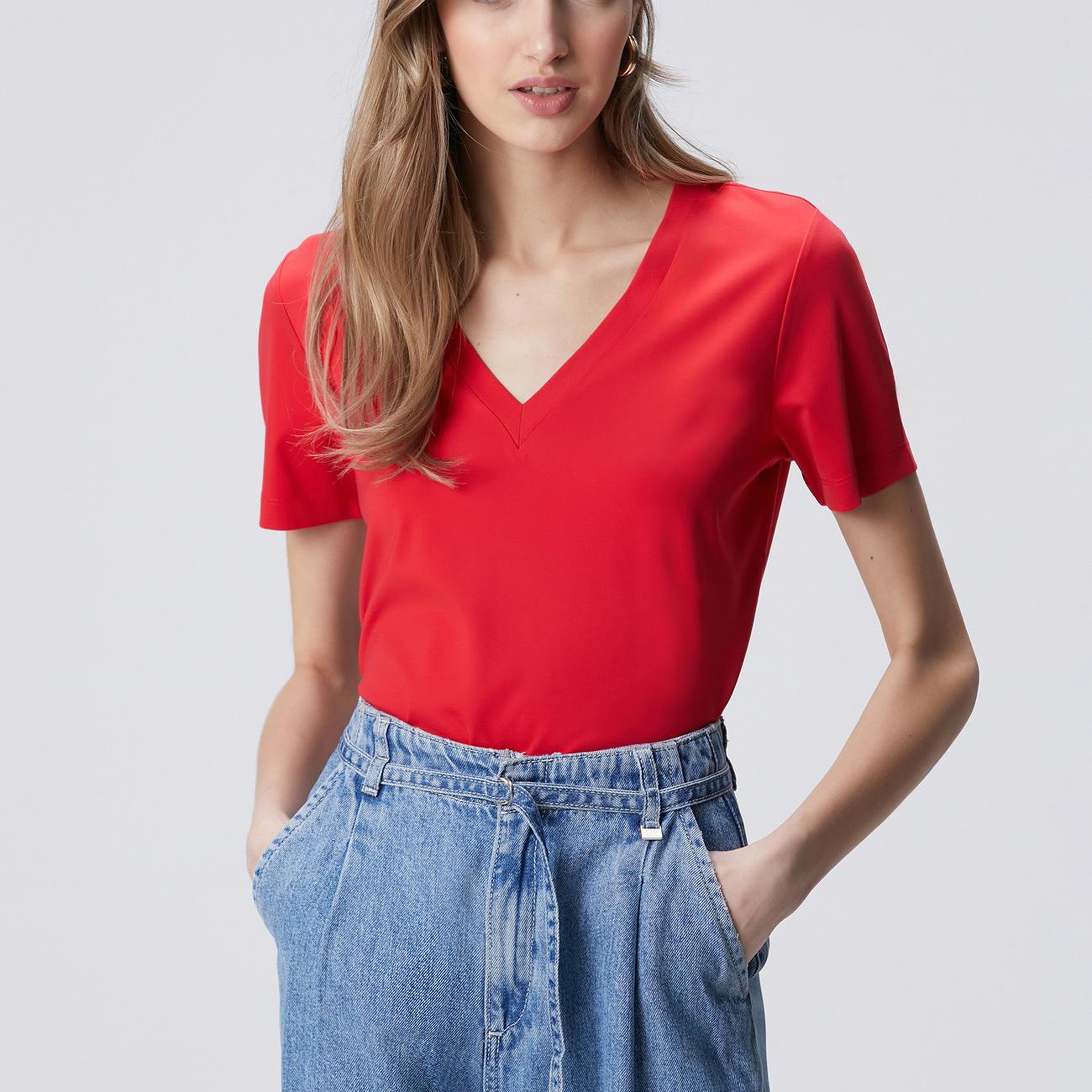 Network Kadın Kırmızı Basic T-shirt