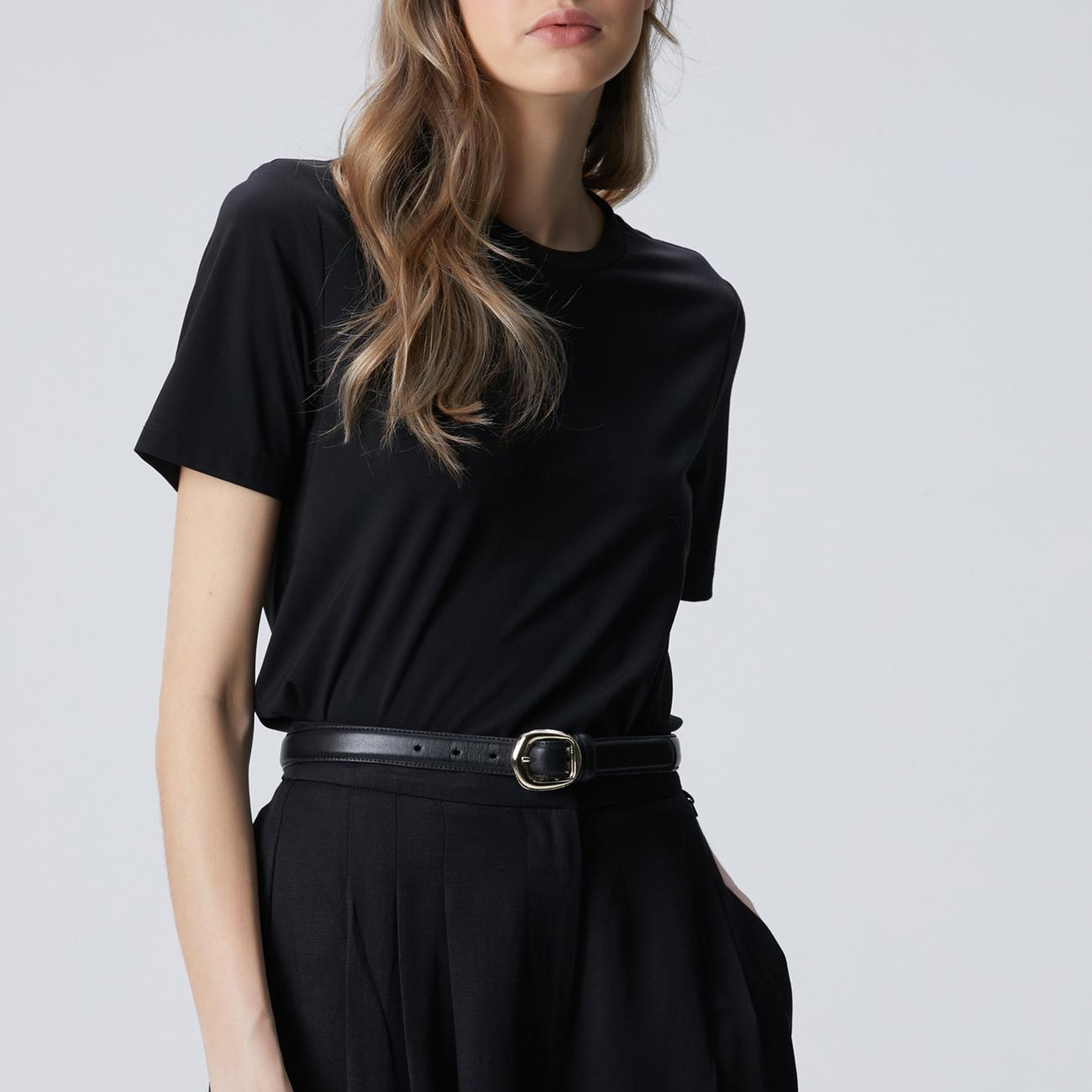 Network Kadın Siyah Basic T-shirt