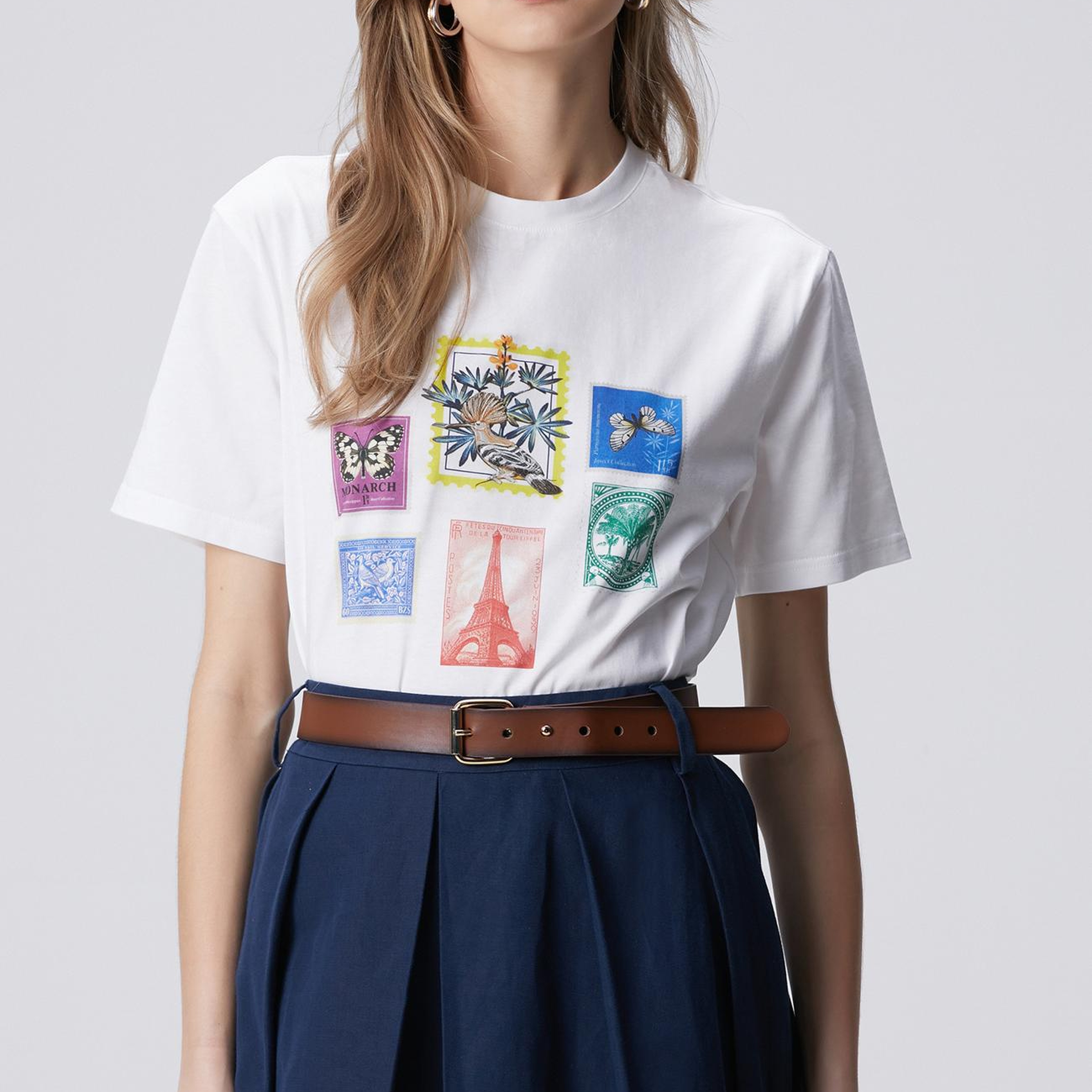 Network Kadın N-Tech Kırık Beyaz Baskılı T-shirt