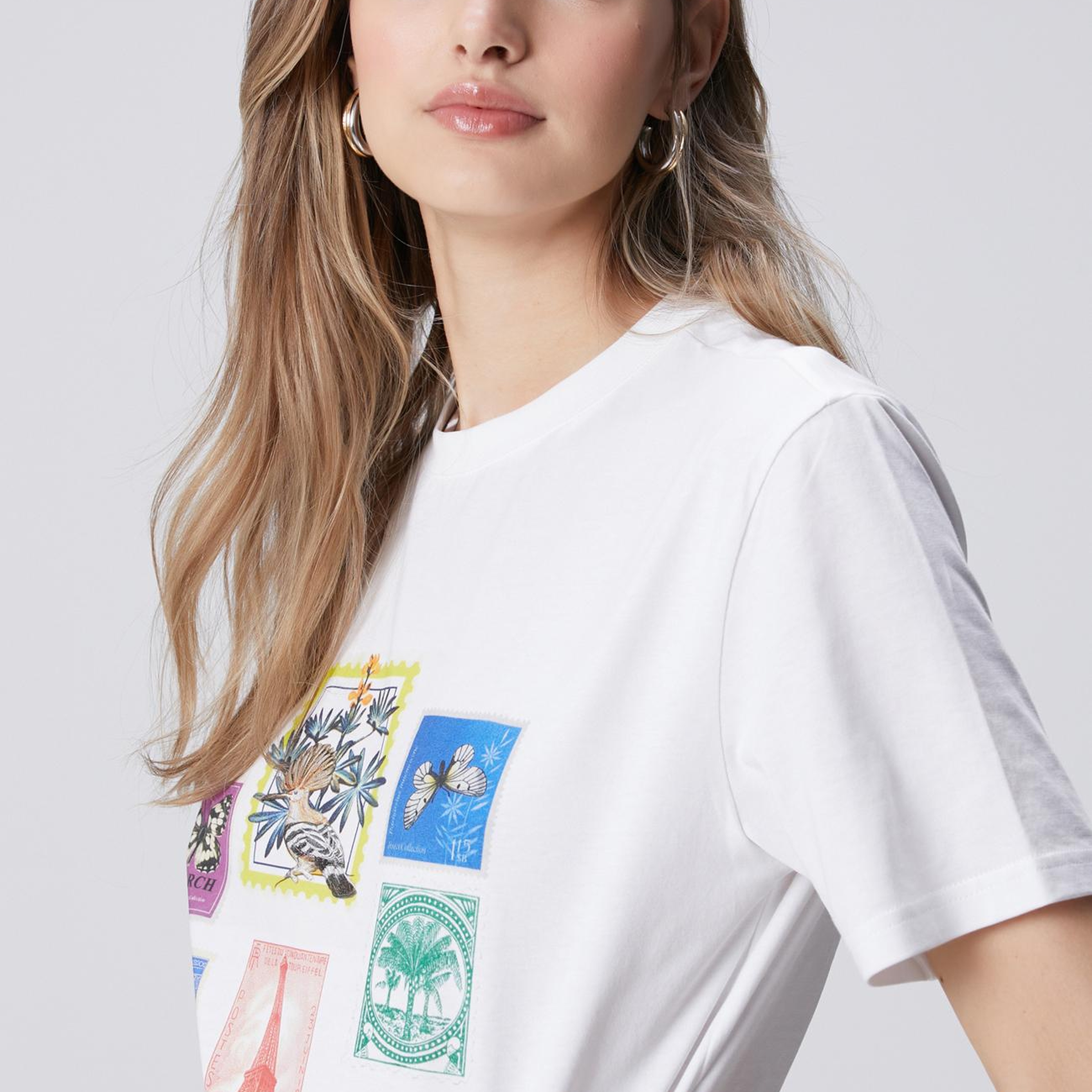 Network Kadın N-Tech Kırık Beyaz Baskılı T-shirt