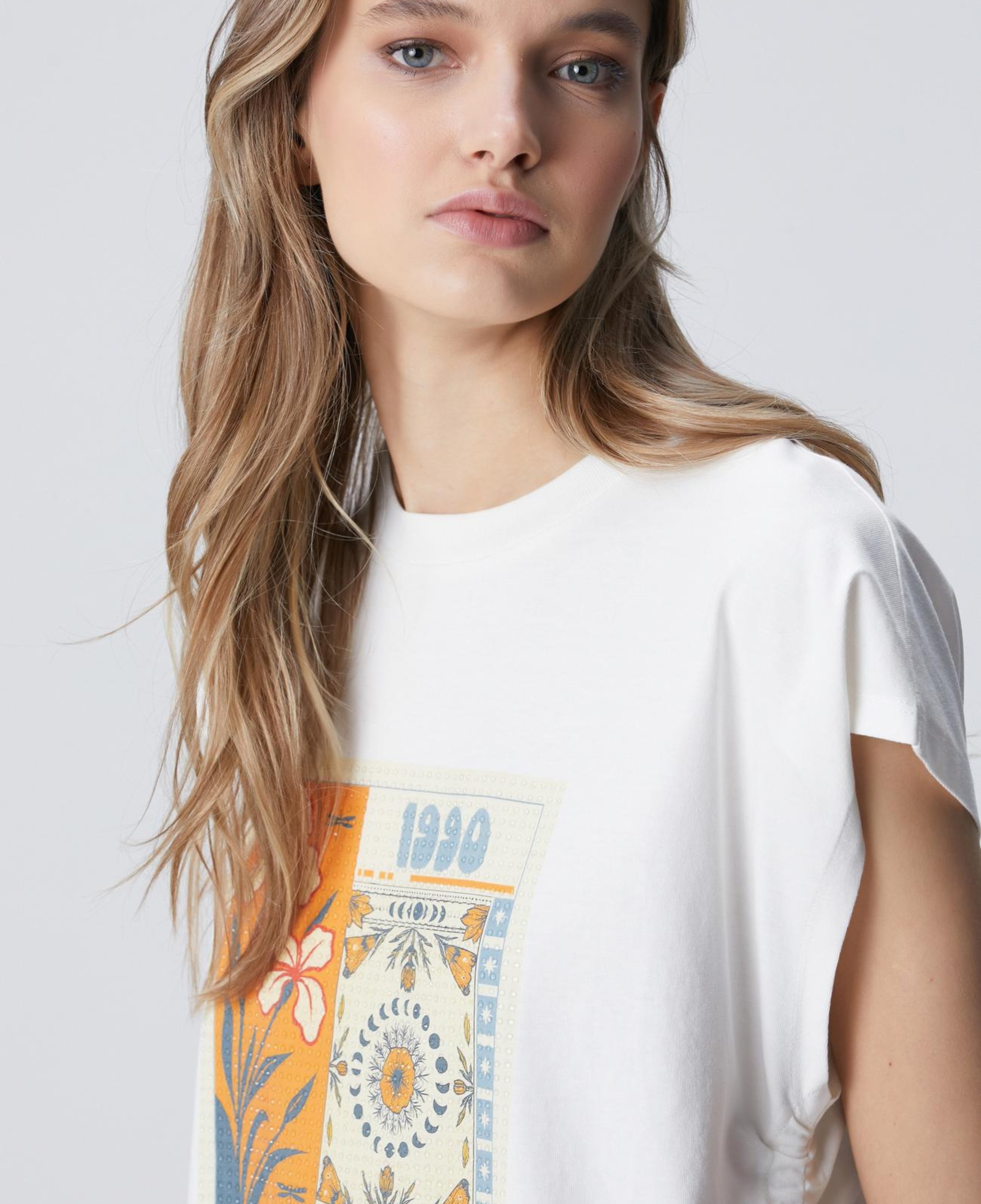 Network Kadın Kırık Beyaz N-Tech Baskılı T-shirt