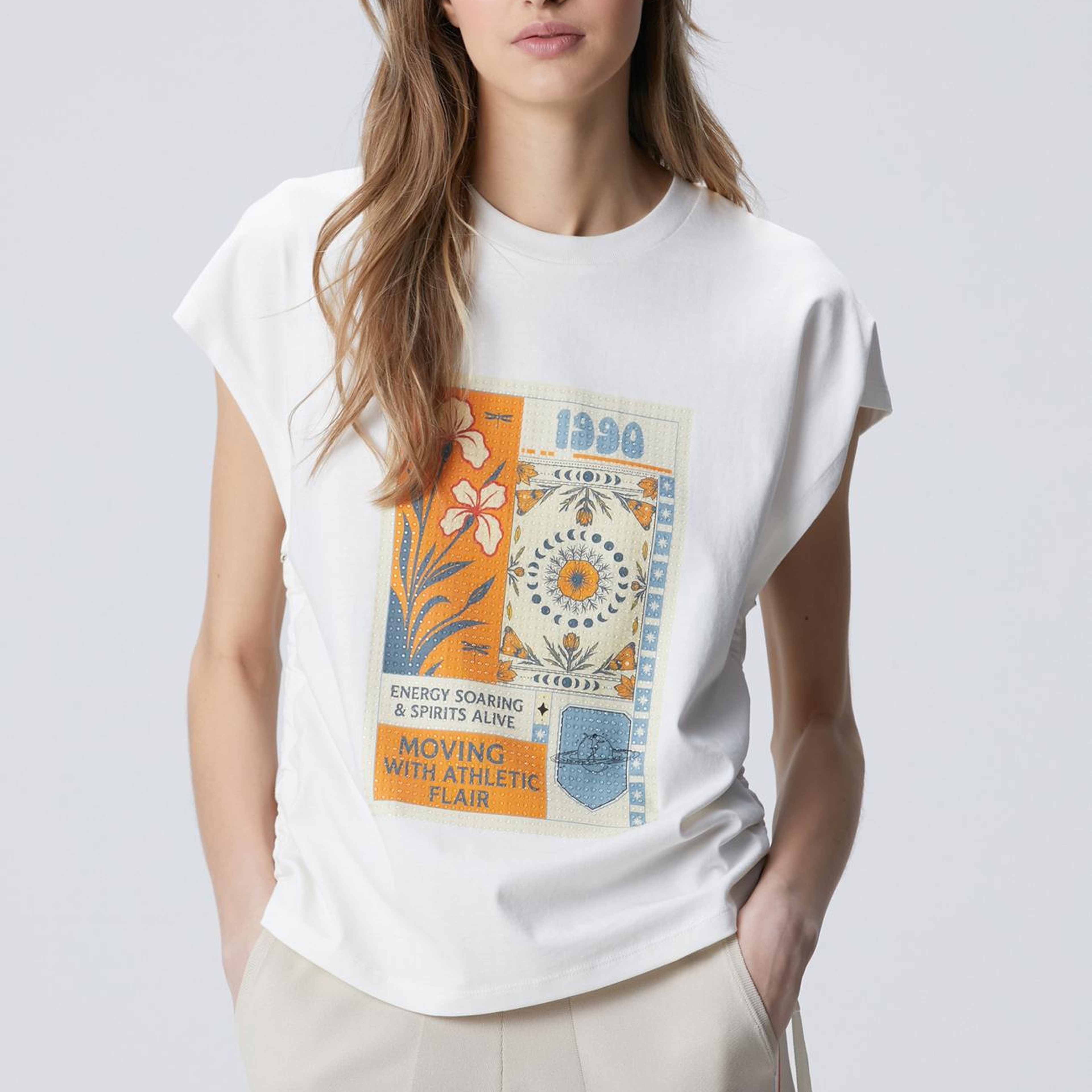 Network Kadın Kırık Beyaz N-Tech Baskılı T-shirt