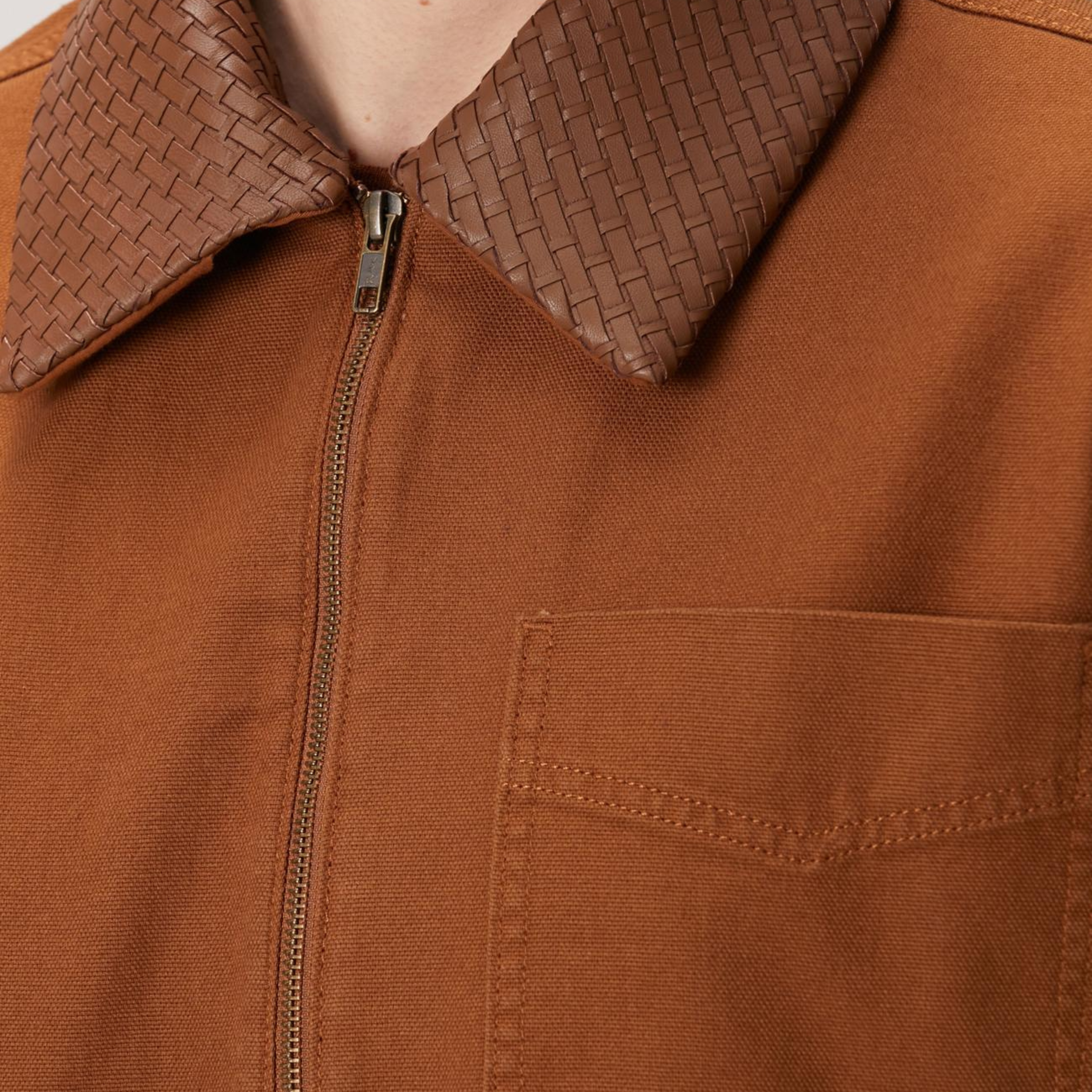 Network Erkek Camel Süet Detaylı Denim Ceket