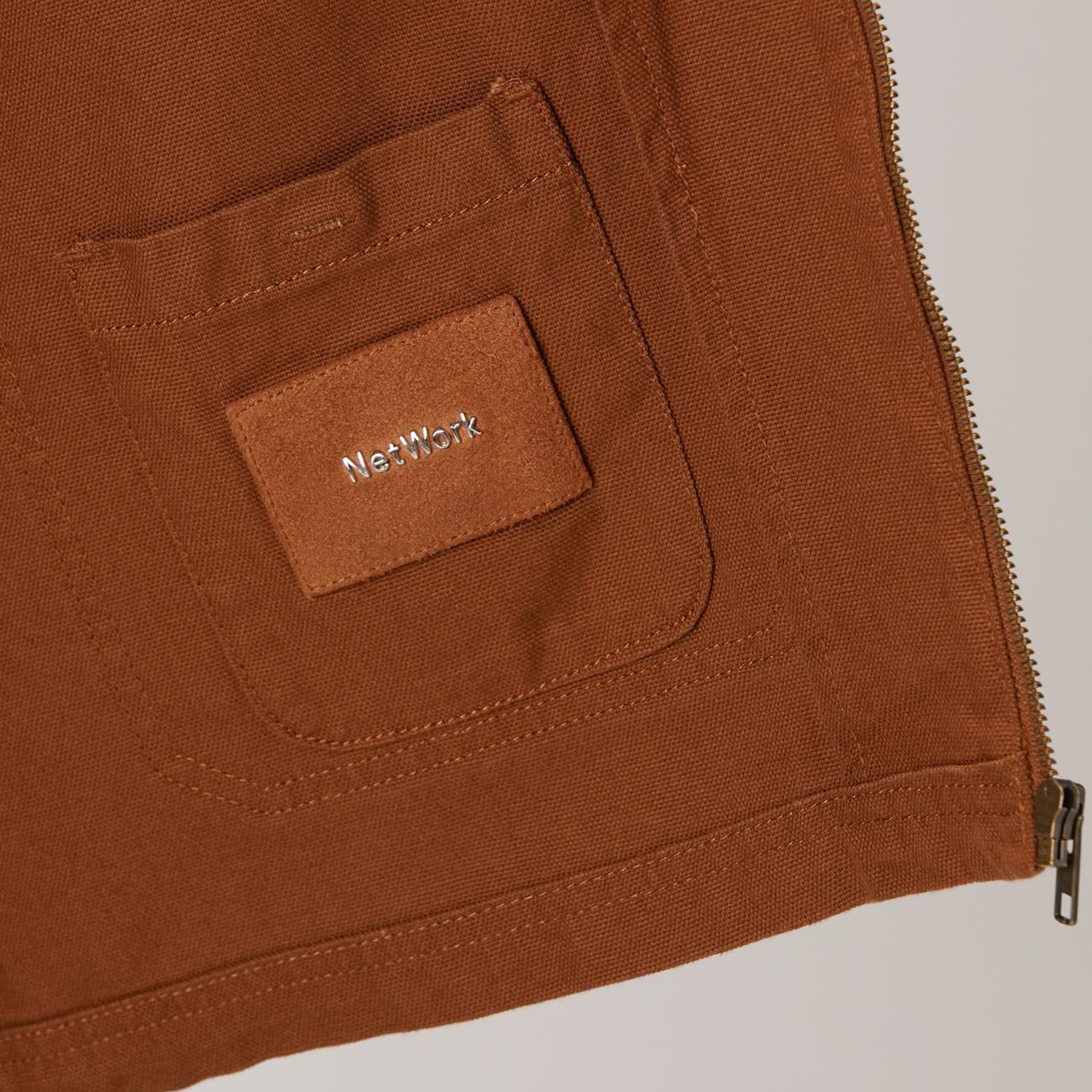 Network Erkek Camel Süet Detaylı Denim Ceket