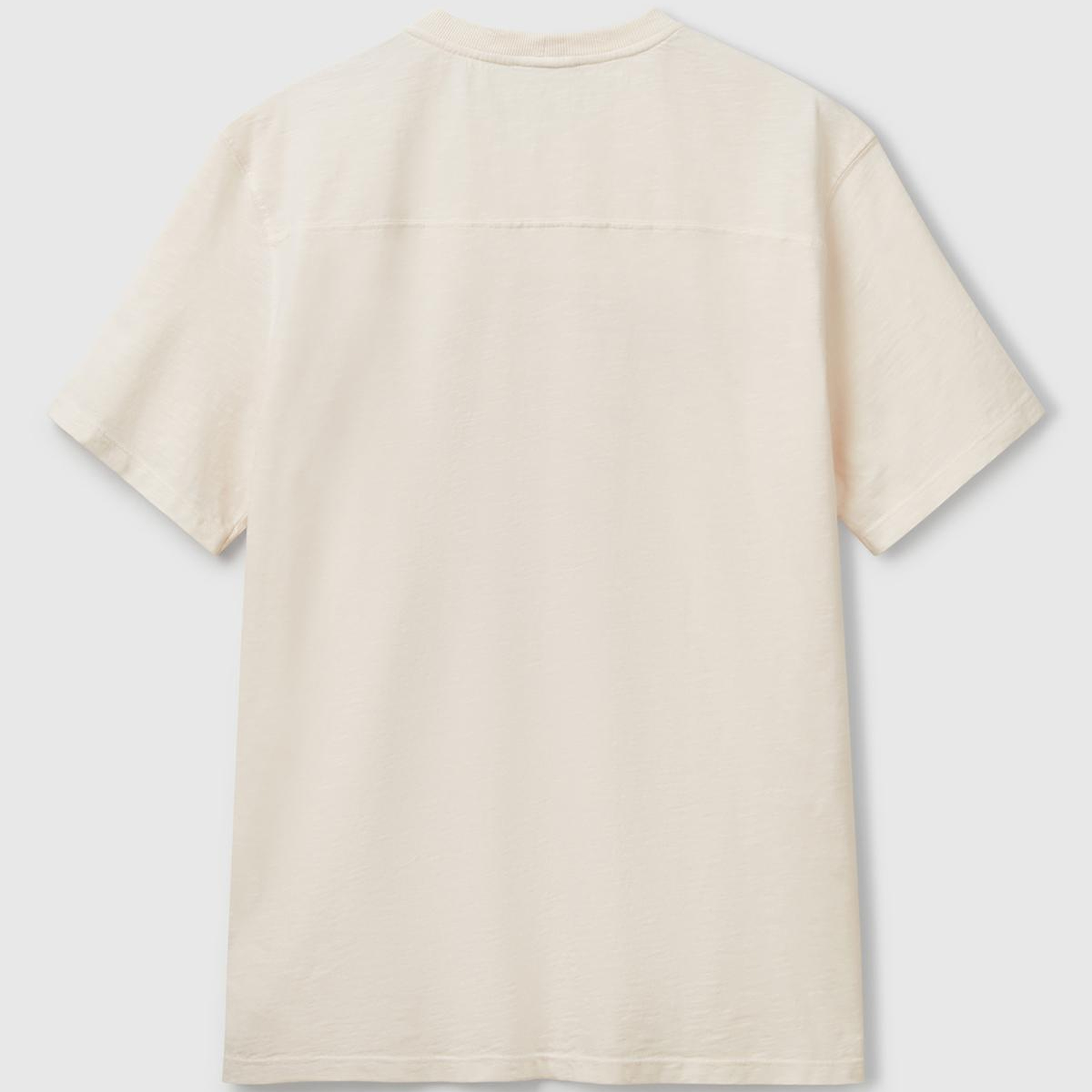 Erkek Bej-bordo %100 Pamuk Yıpranmış Efektli Önü Baskılı Relax Fit T-Shirt