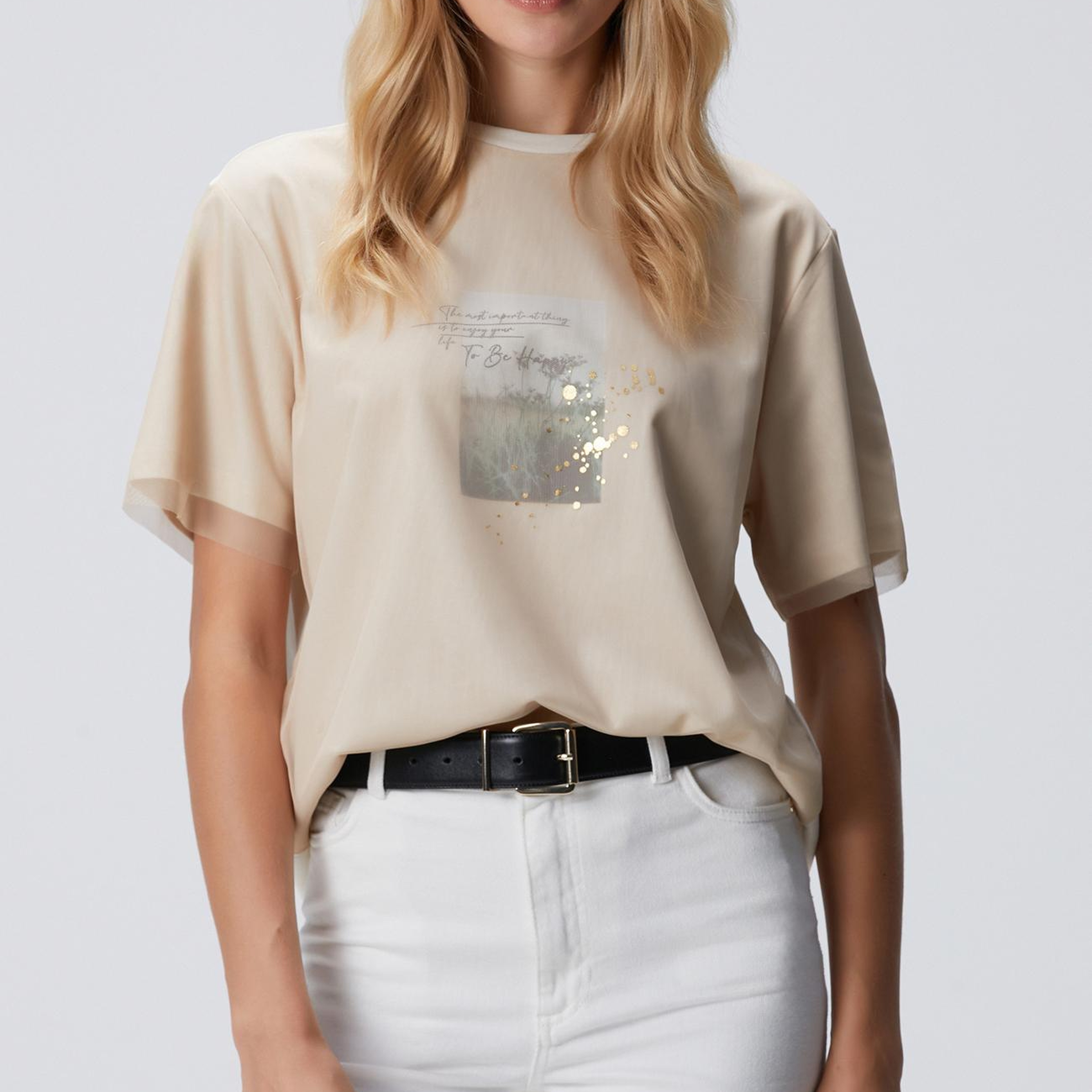 Network Kadın N-Tech Açık Bej T-Shirt