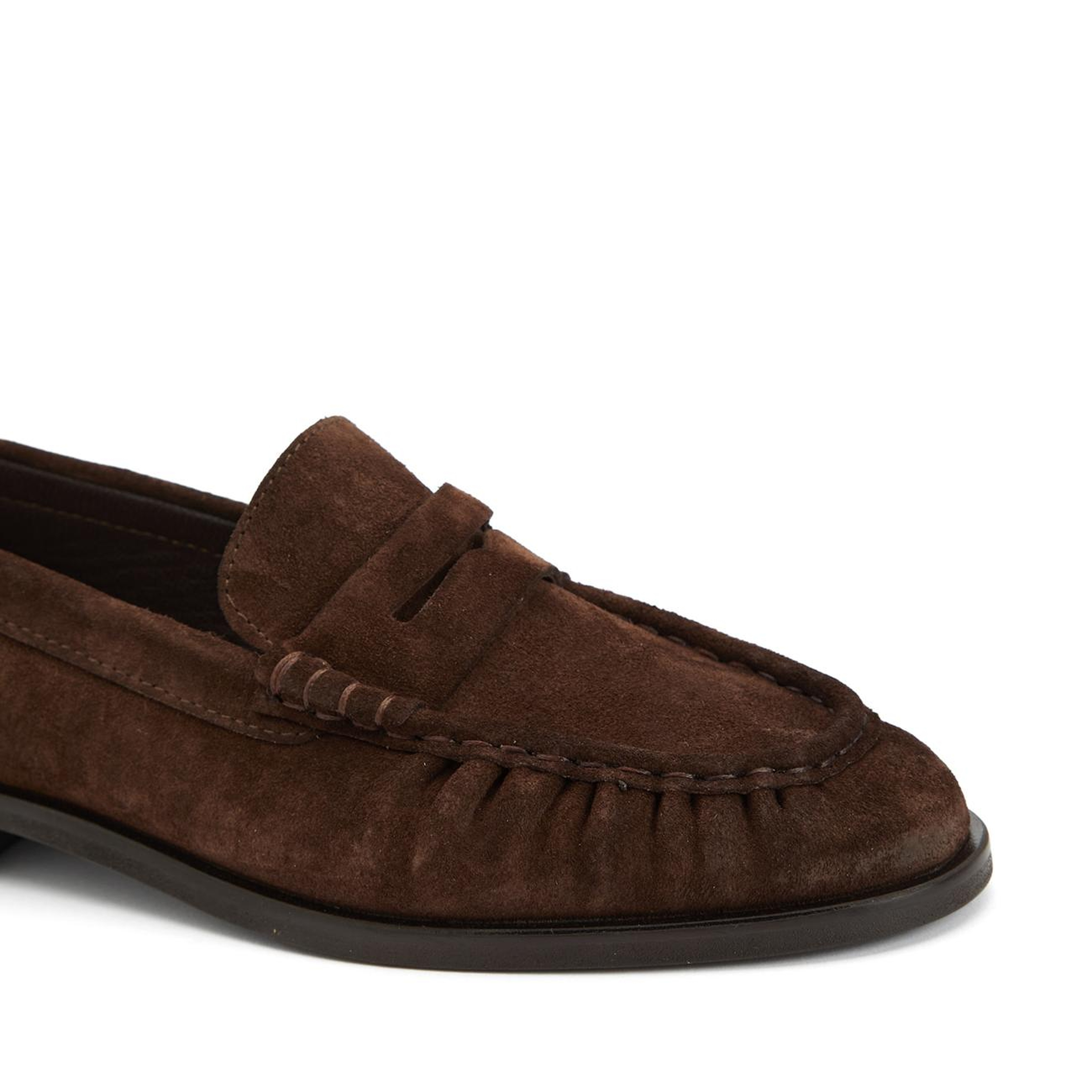 Divarese Kadın Acı Kahve Bantlı Süet Loafer