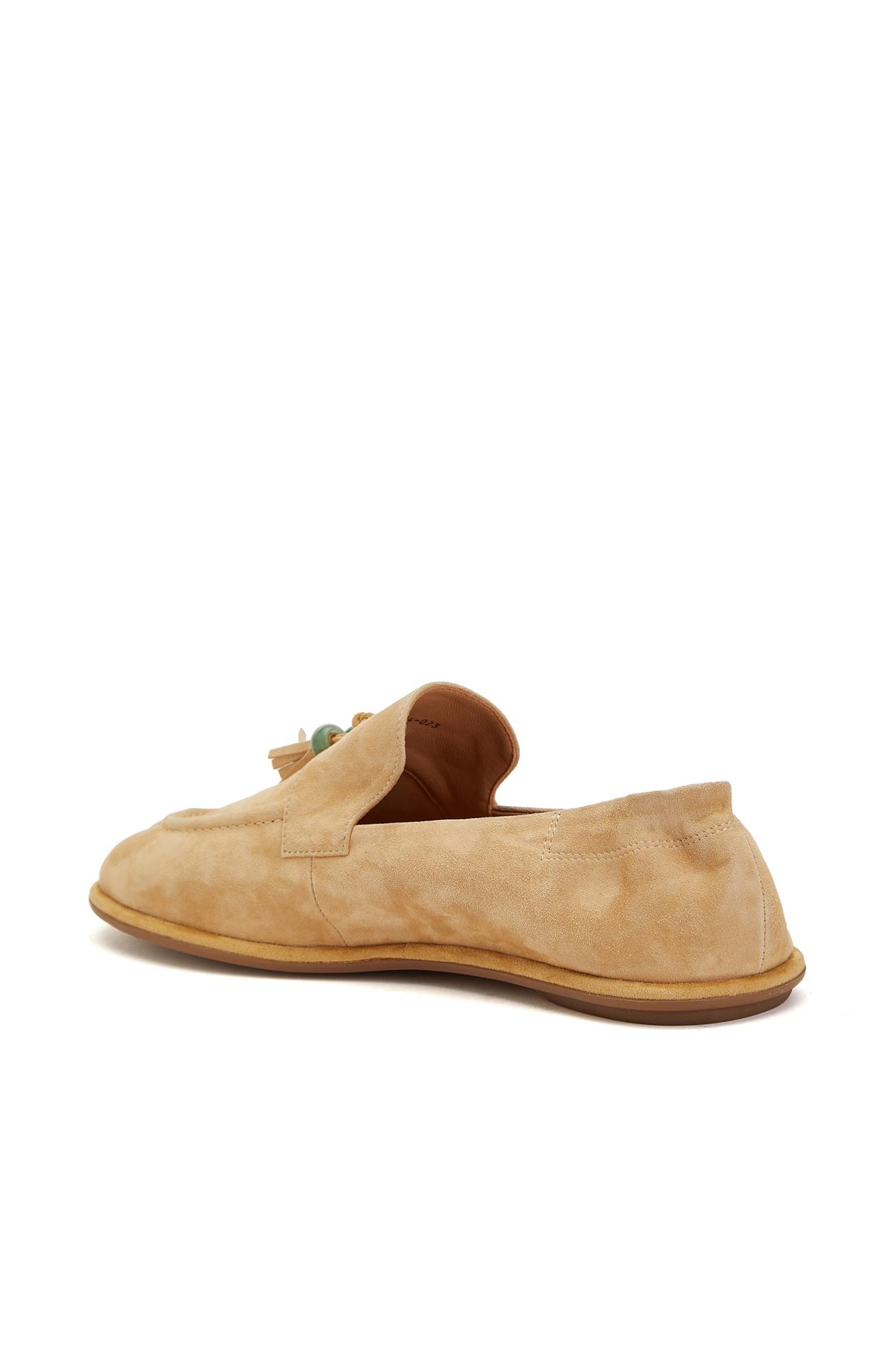 Divarese Kadın Bej Süet Loafer