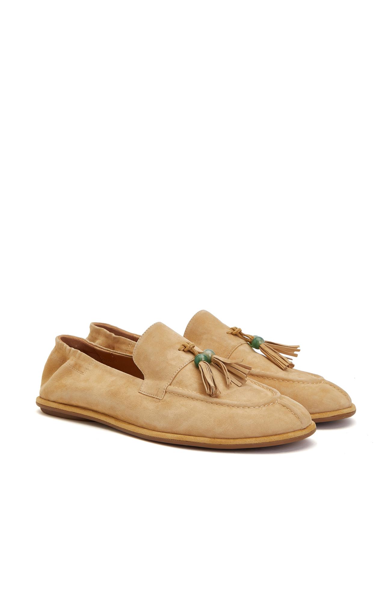 Divarese Kadın Bej Süet Loafer
