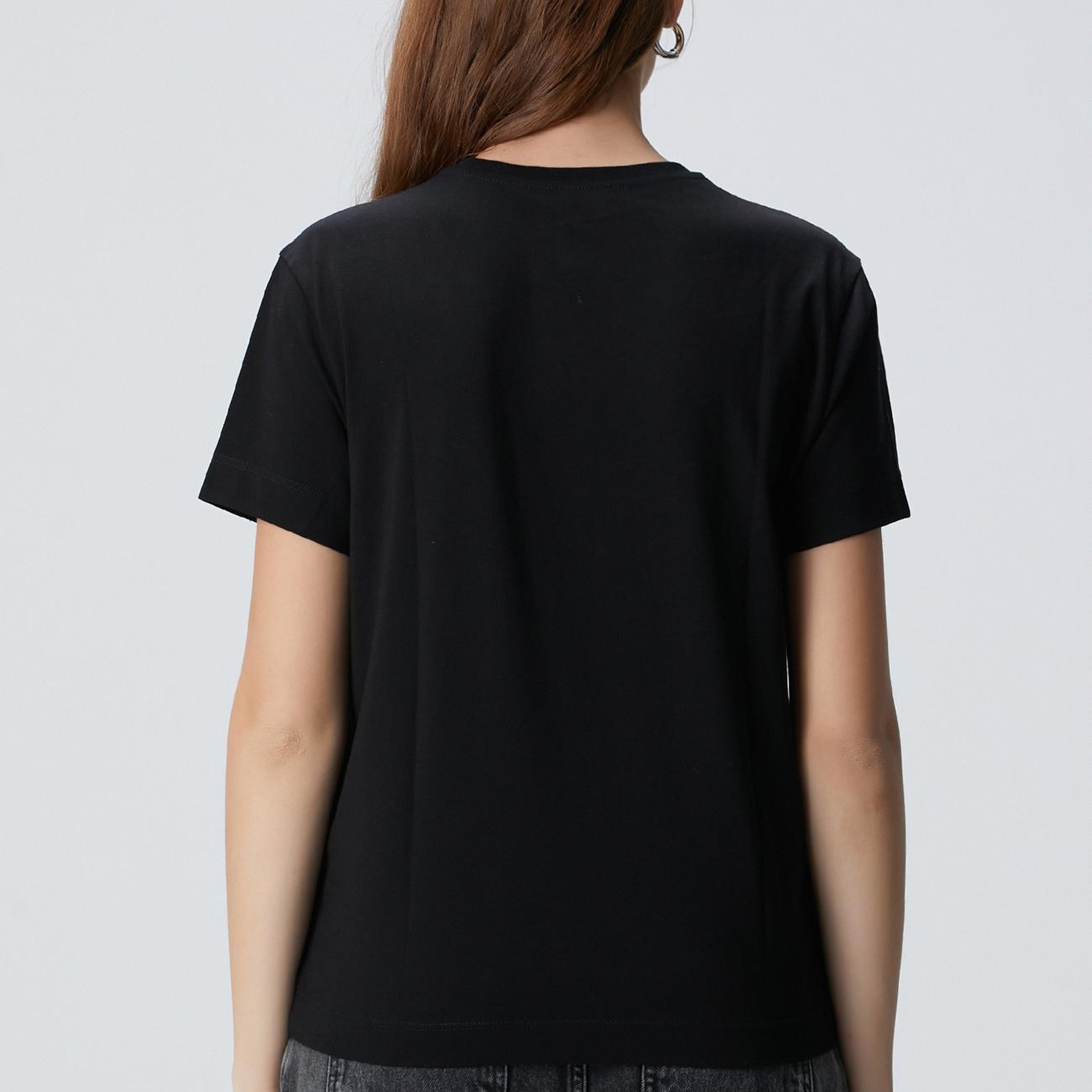 Network Kadın Siyah Taş İşlemeli T-Shirt