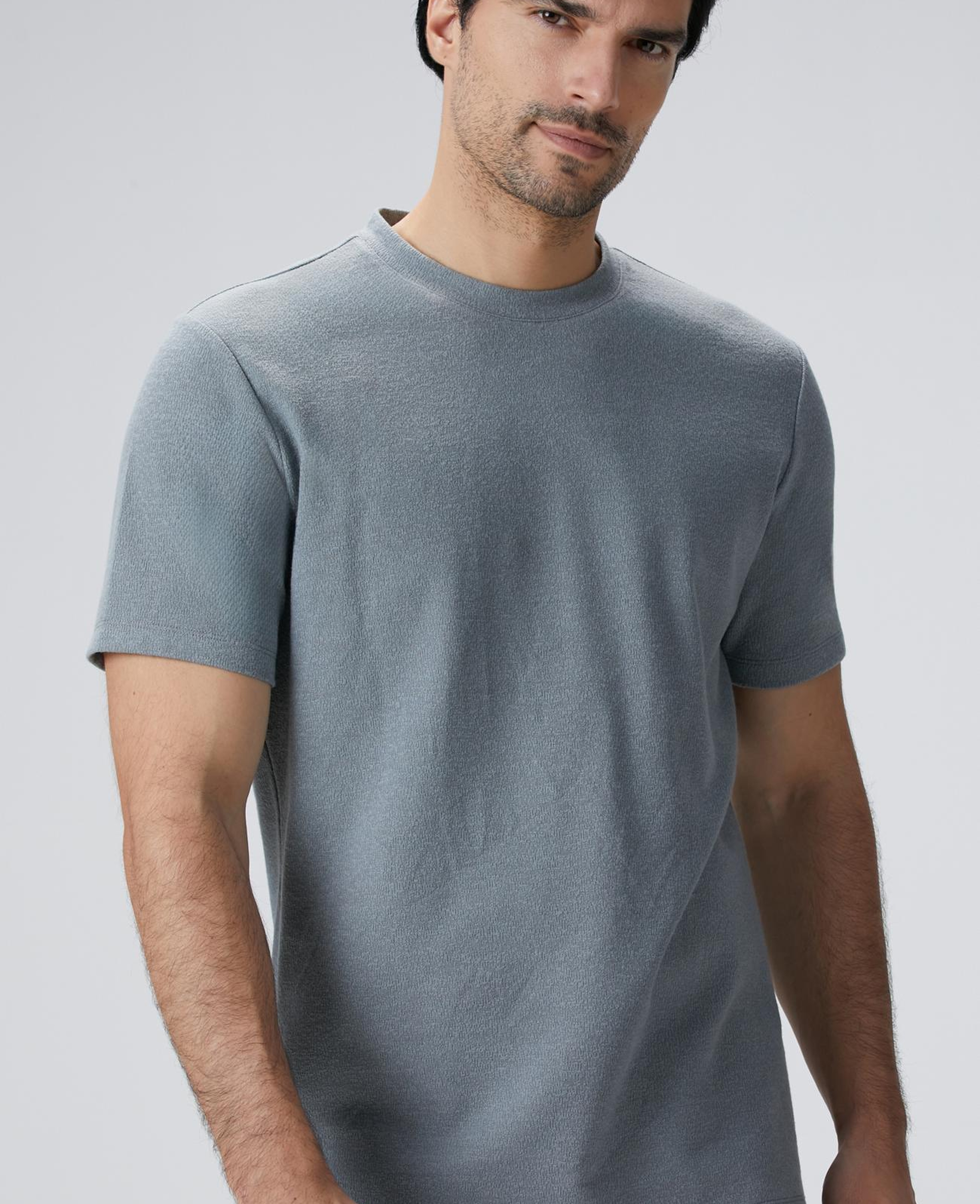 Network Erkek Mint Nane Bisiklet Yaka Jakarlı T-Shirt