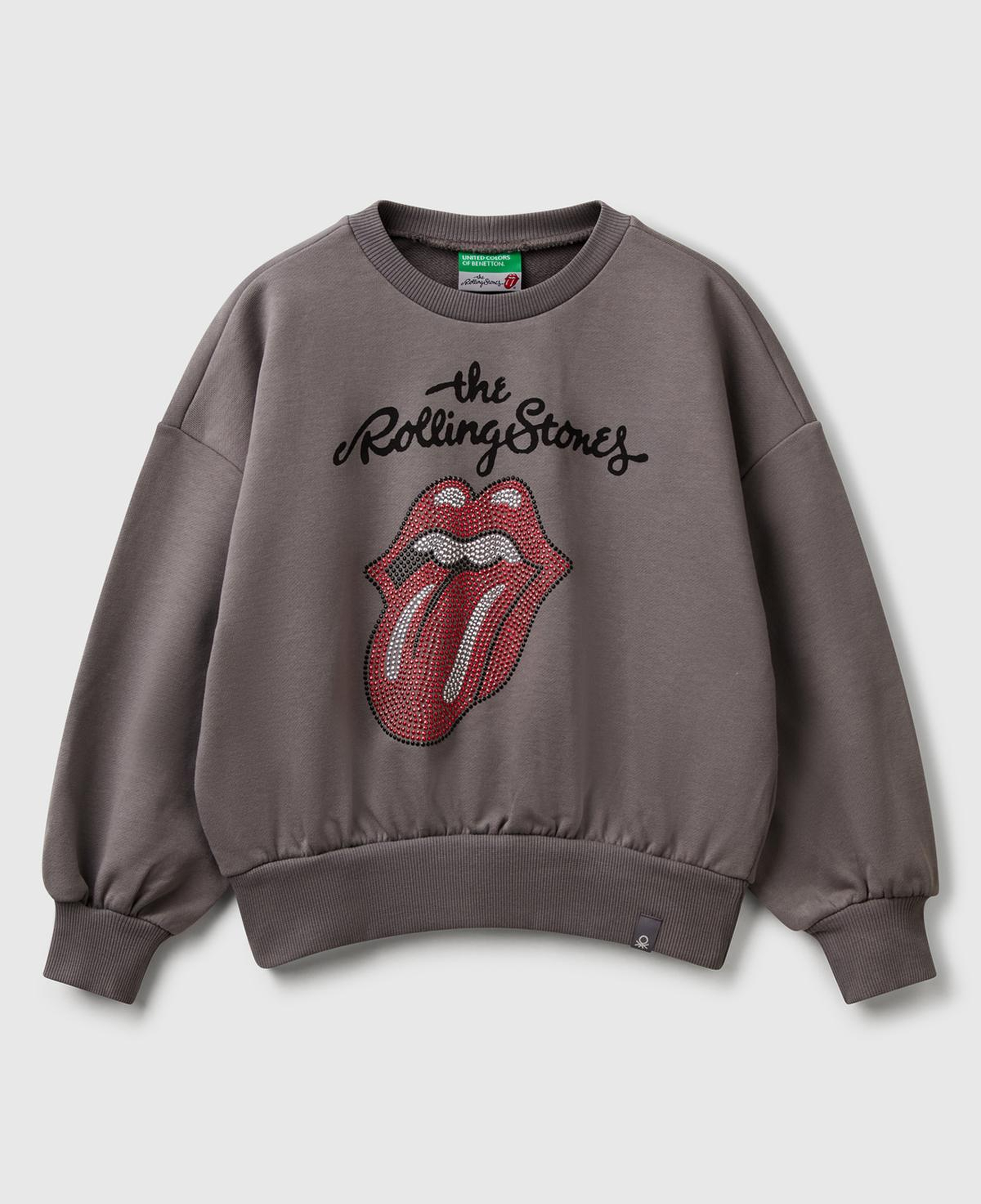 Kız Çocuk Antrasit Rolling Stones Baskılı Logo Etiketli Sweatshirt