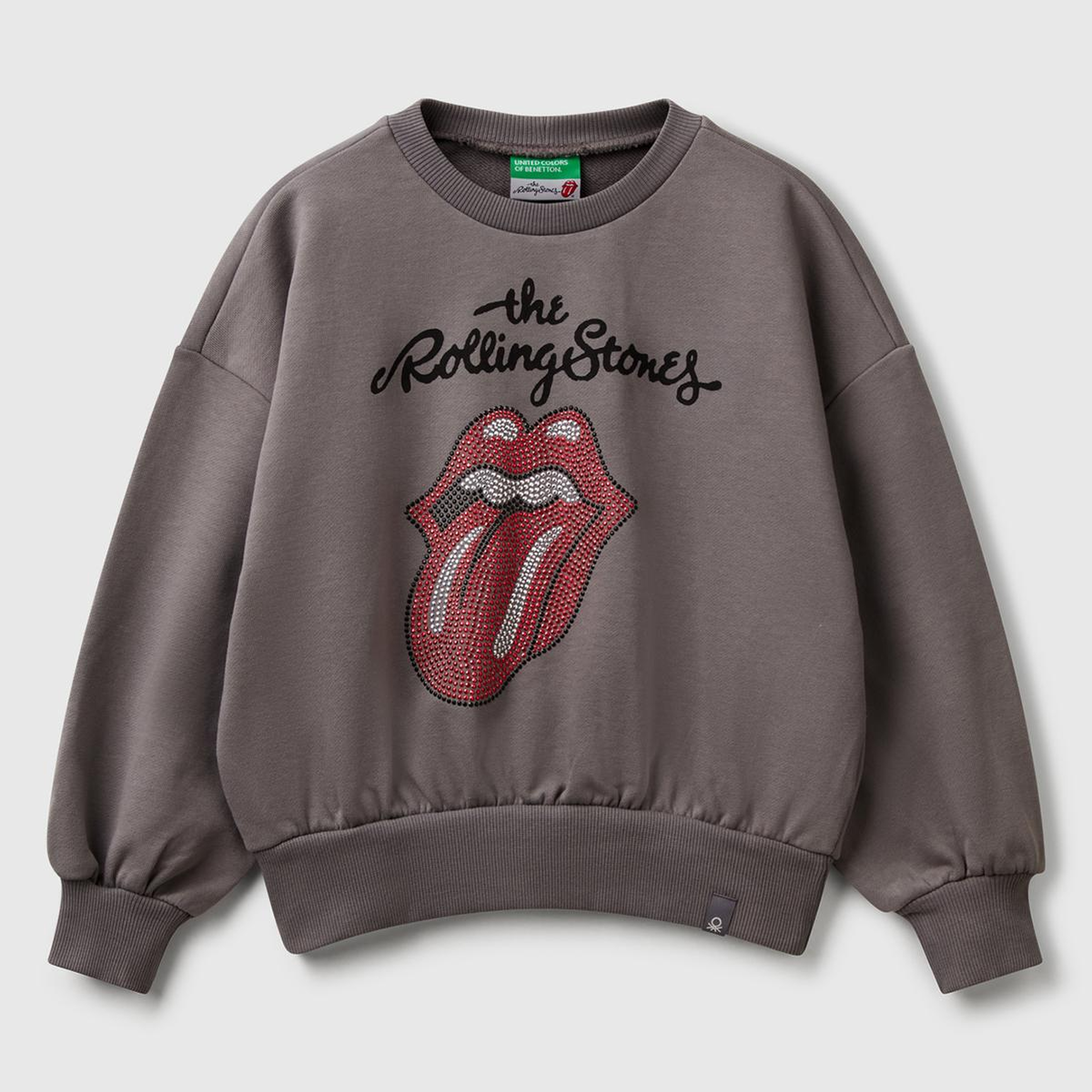 Kız Çocuk Antrasit Rolling Stones Baskılı Logo Etiketli Sweatshirt