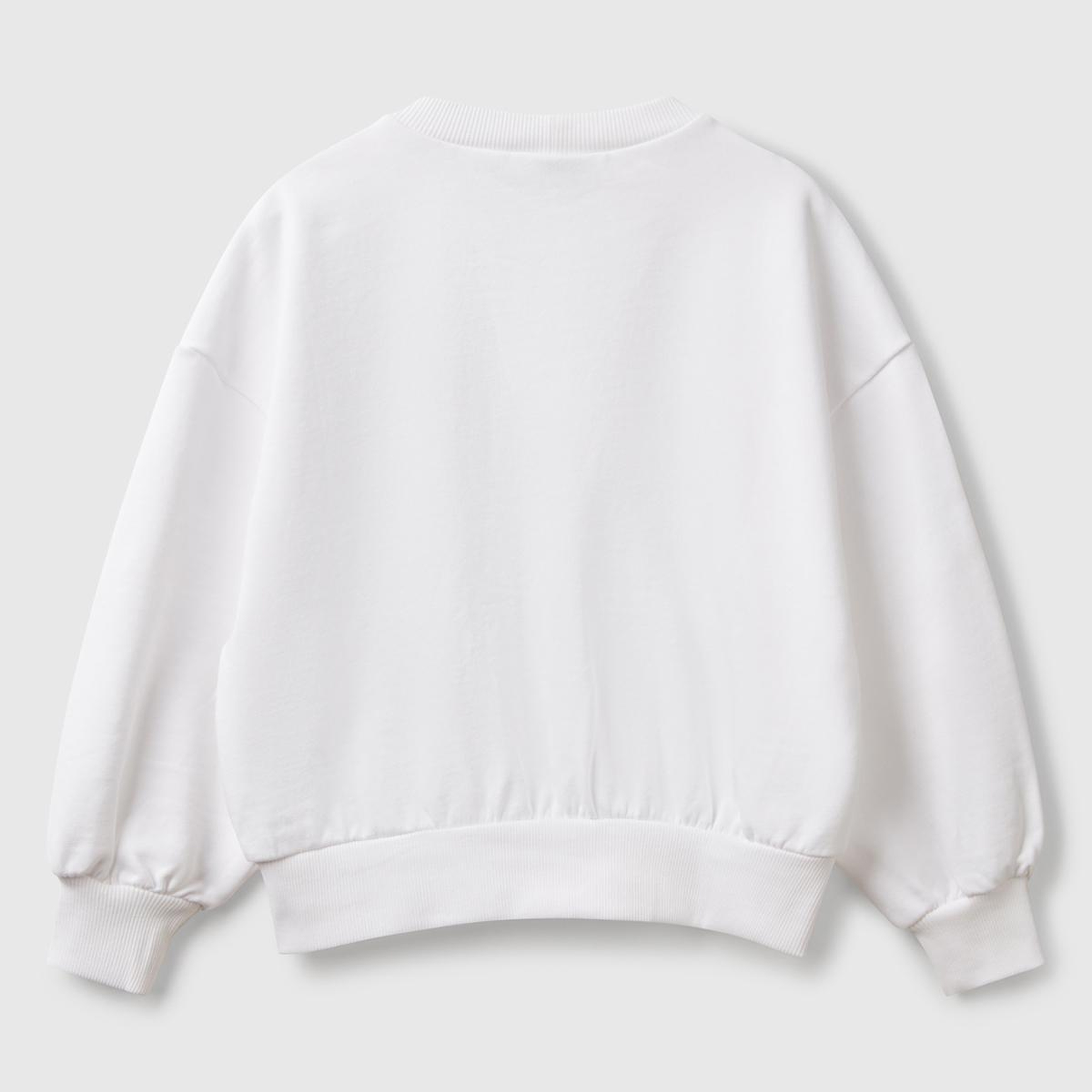 Kız Çocuk Beyaz Rolling Stones Baskılı Logo Etiketli Sweatshirt
