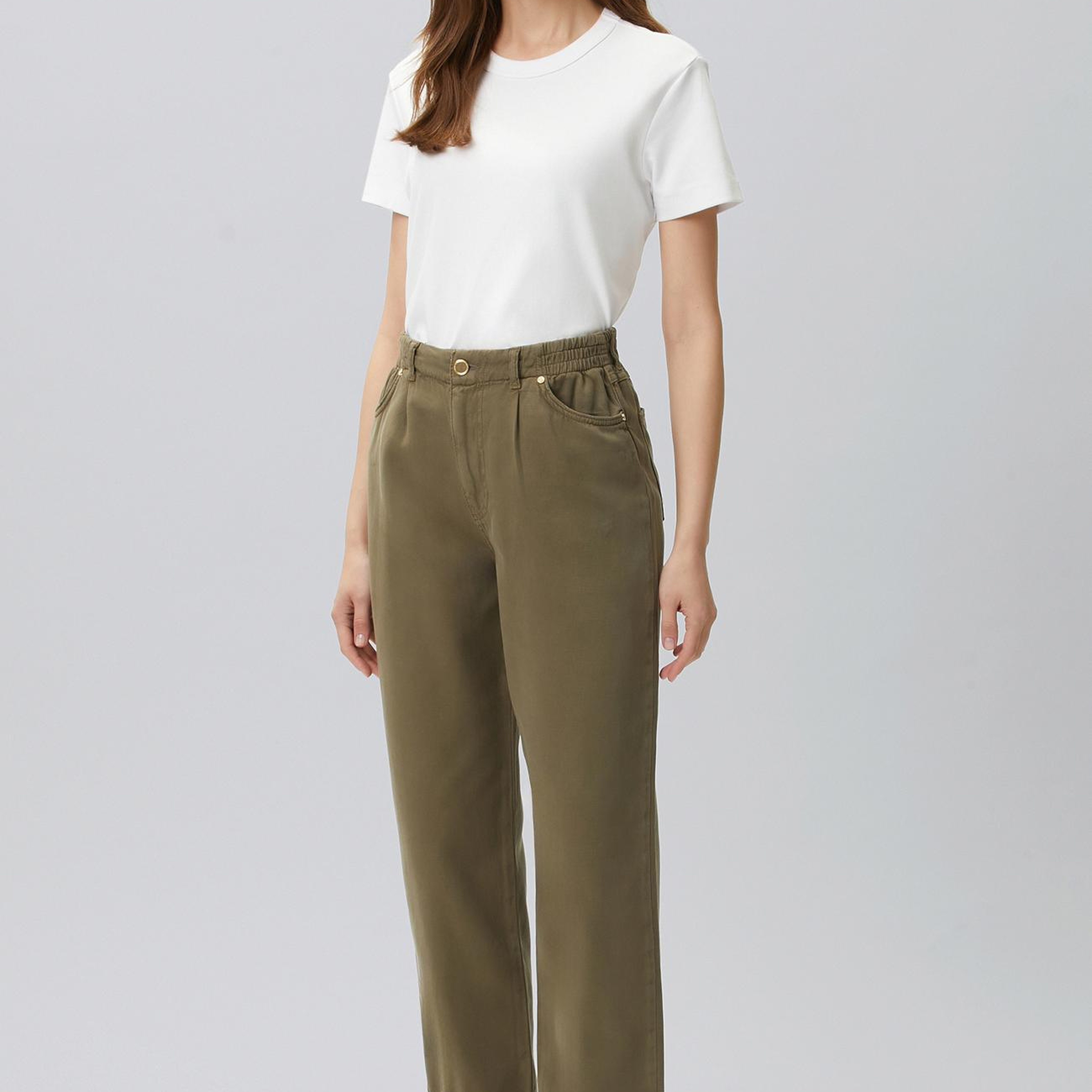 Network Kadın Haki Desenli Casual Pantolon