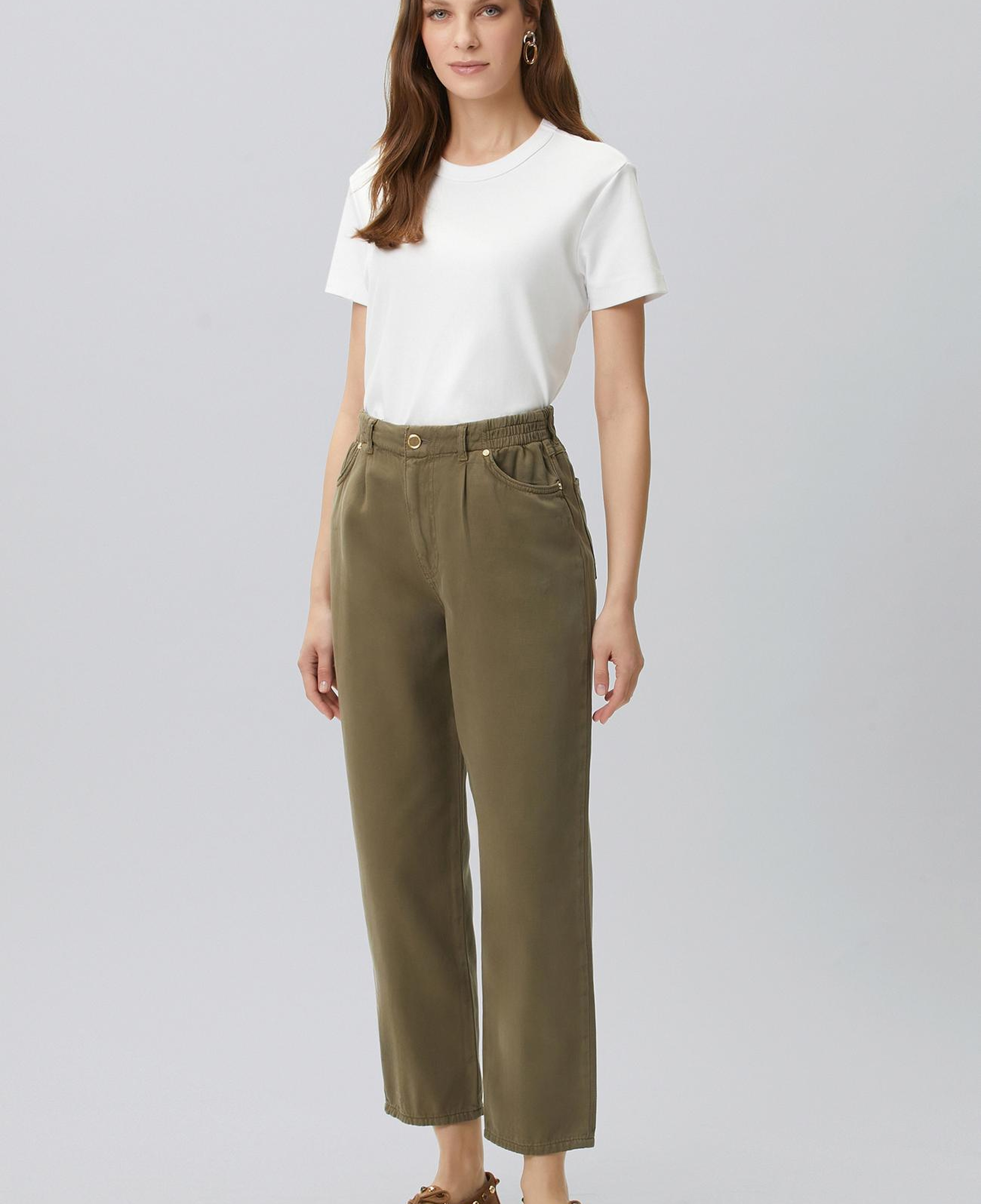 Network Kadın Haki Desenli Casual Pantolon