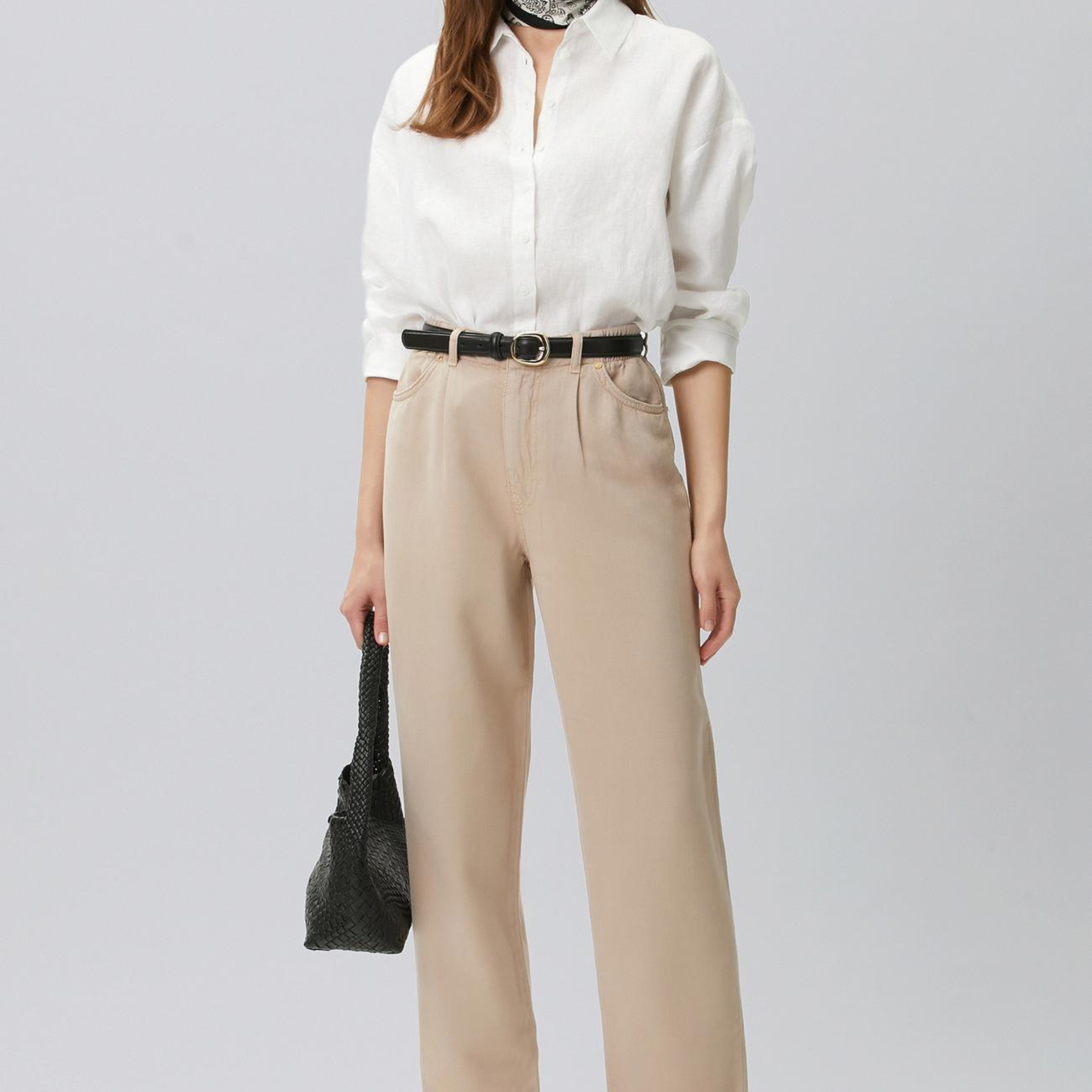 Network Kadın Vizon Diyagonal Desenli 5 Cepli Casual Pantolon