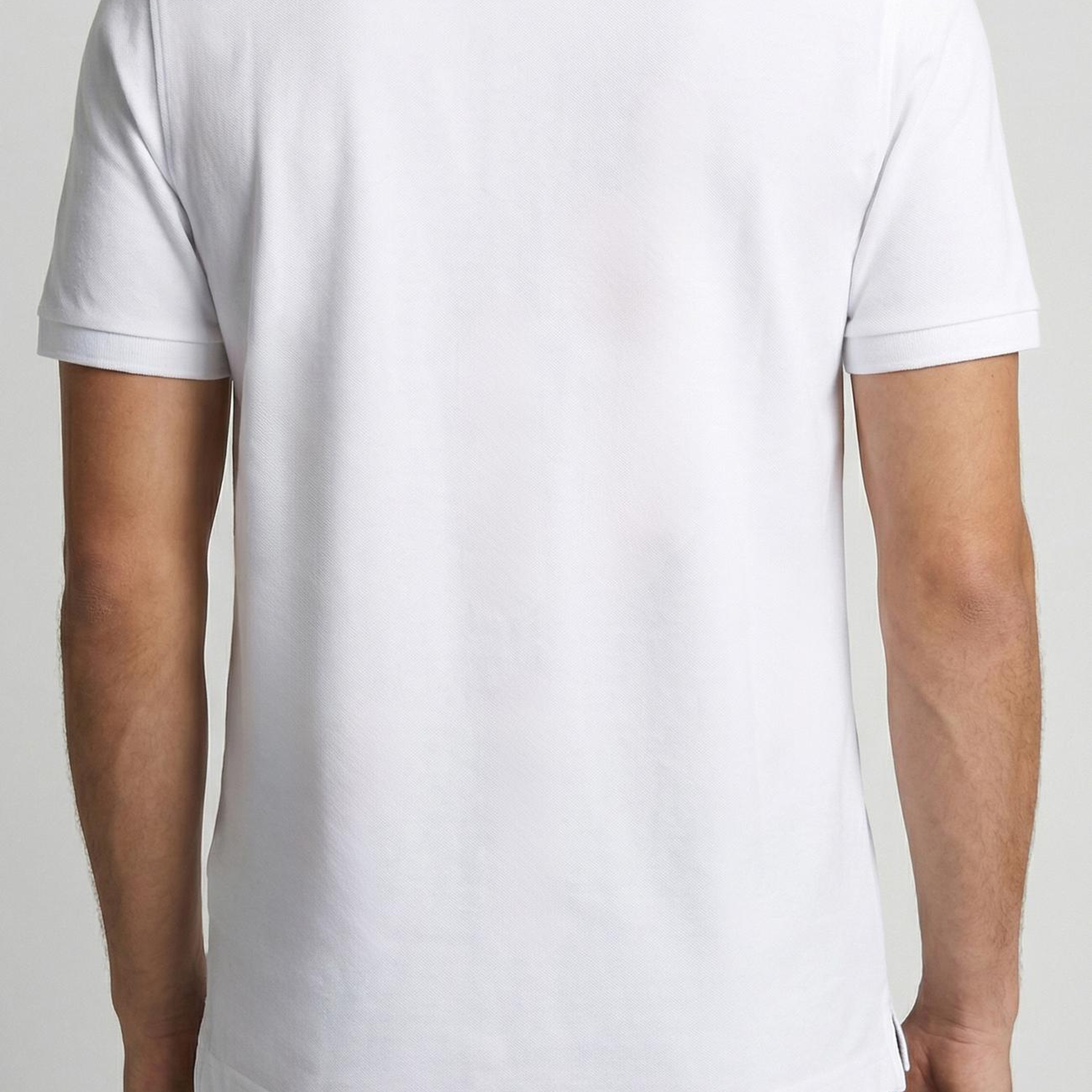 Network Erkek Beyaz Süs Cep Baskı Detaylı Pike T-shirt