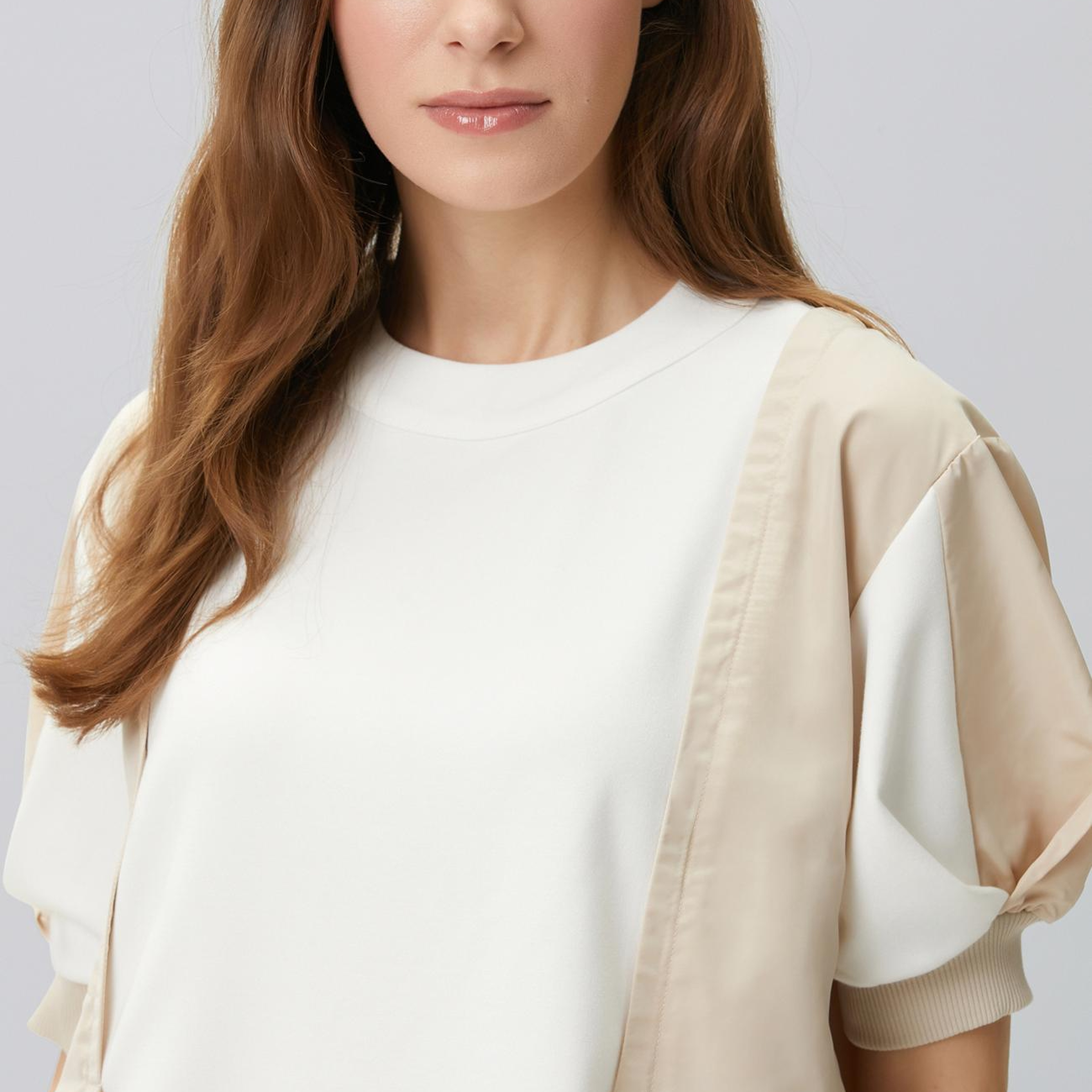 Network Kadın Kırık Beyaz N-Tech Garni Detaylı Sweatshirt