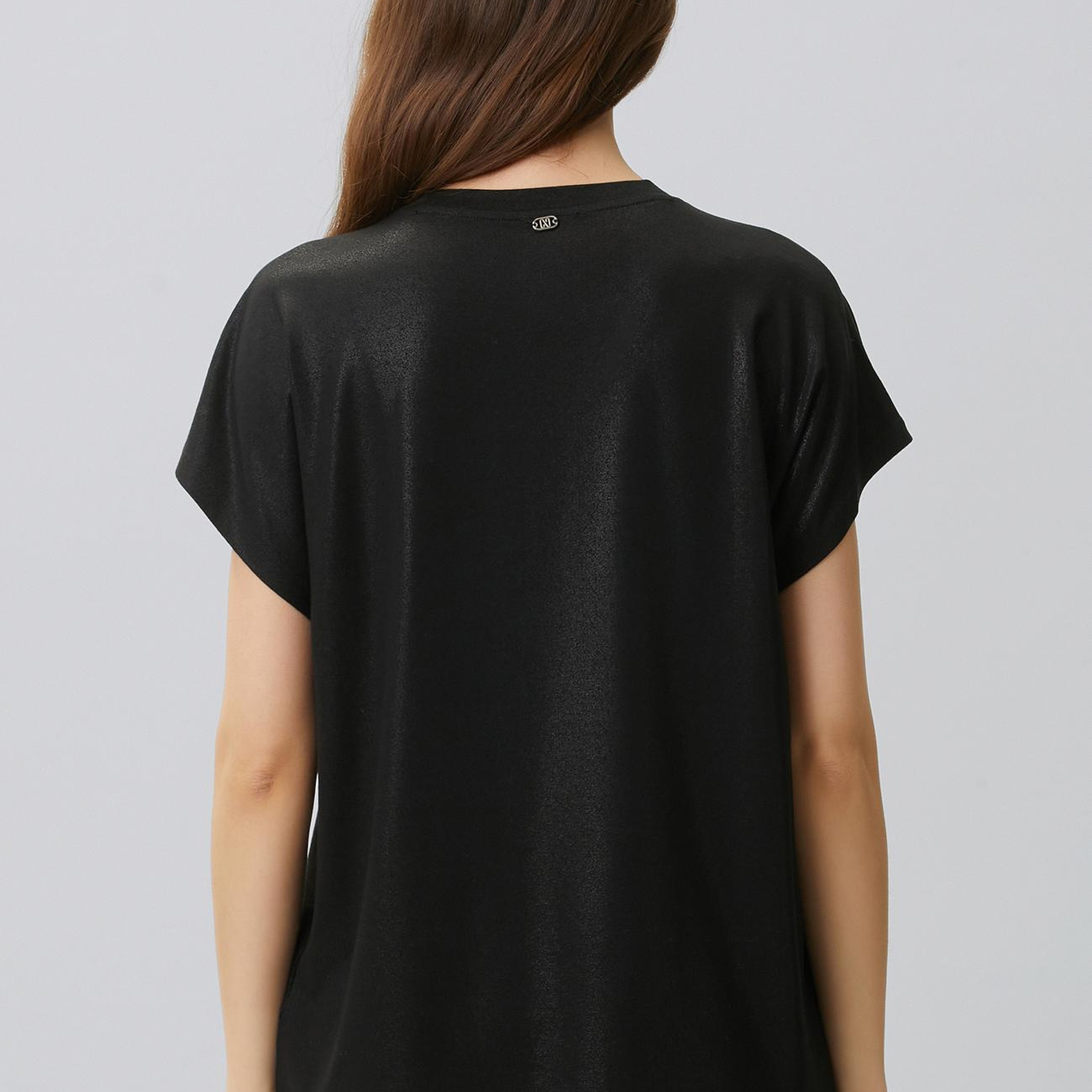 Network Kadın Siyah Varak Baskılı T-shirt