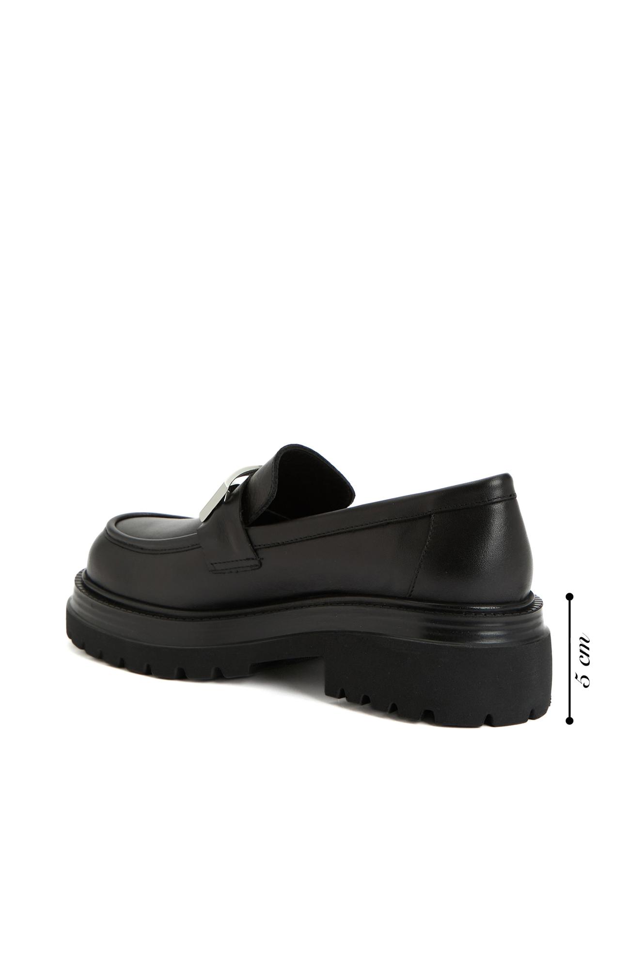 Divarese Kadın Siyah Deri Loafer