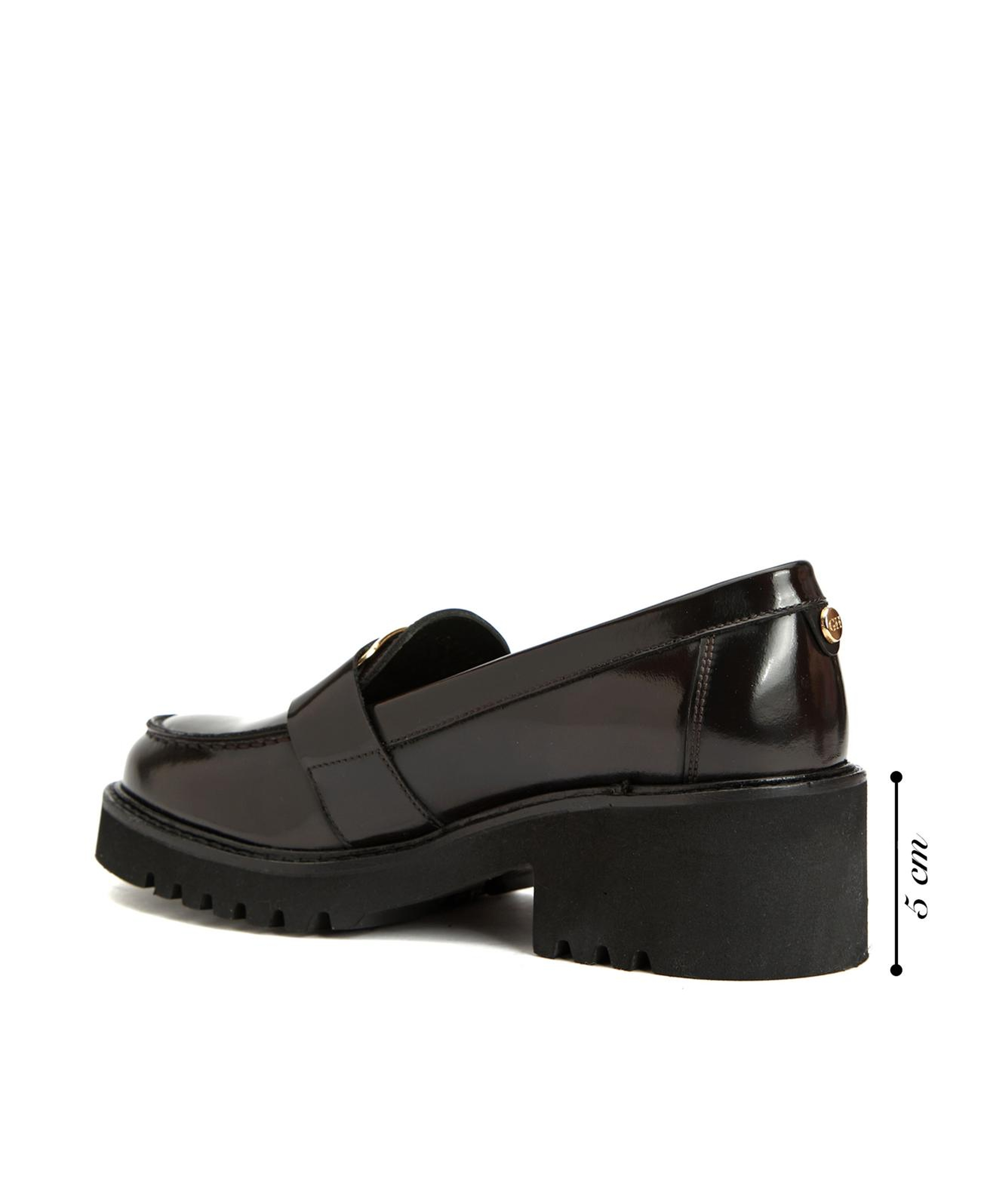 George Hogg Icons Kadın Kahverengi Tokalı Deri Topuklu Loafer
