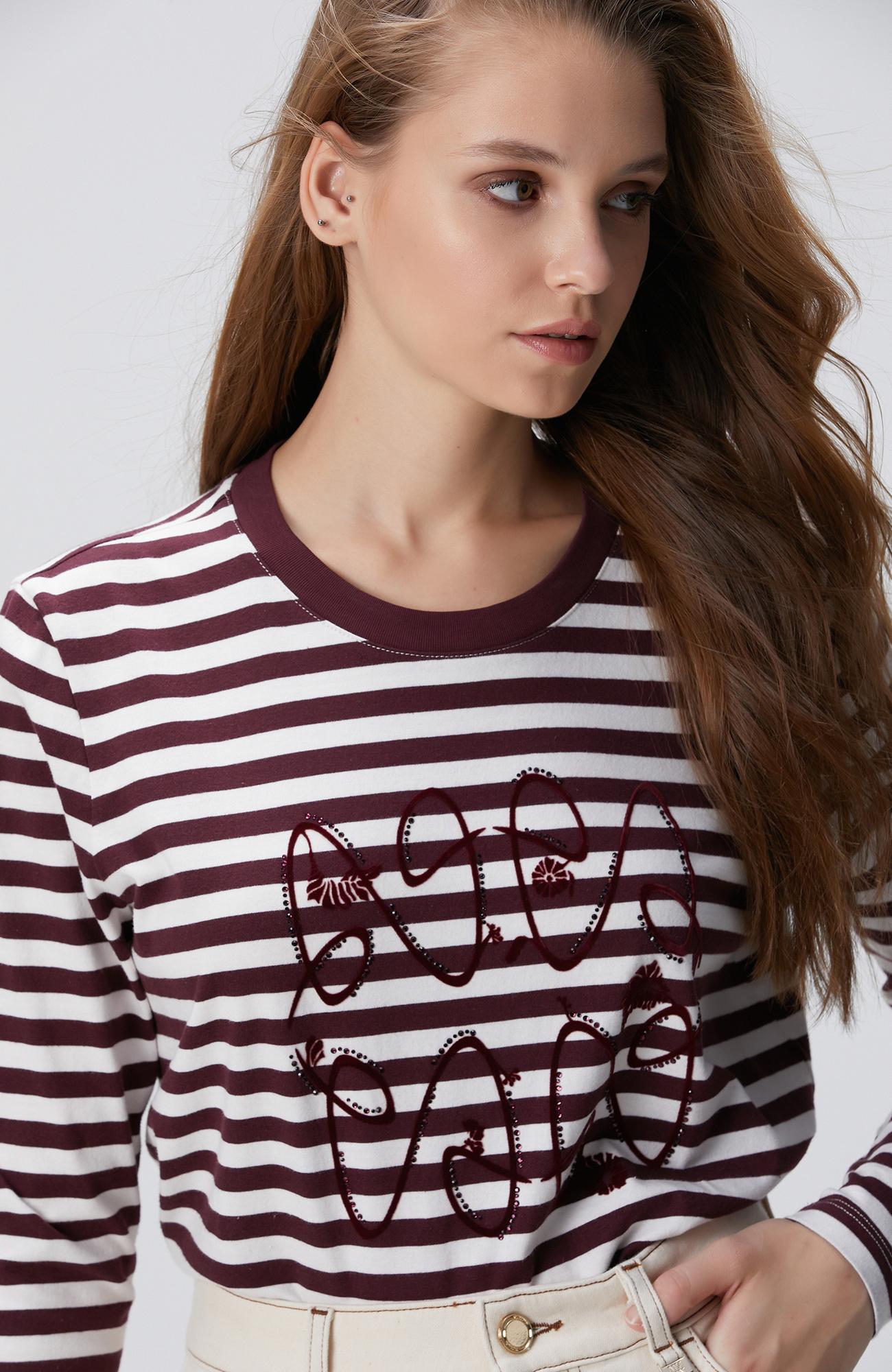 Network Kadın Beyaz Bordo T-Shirt