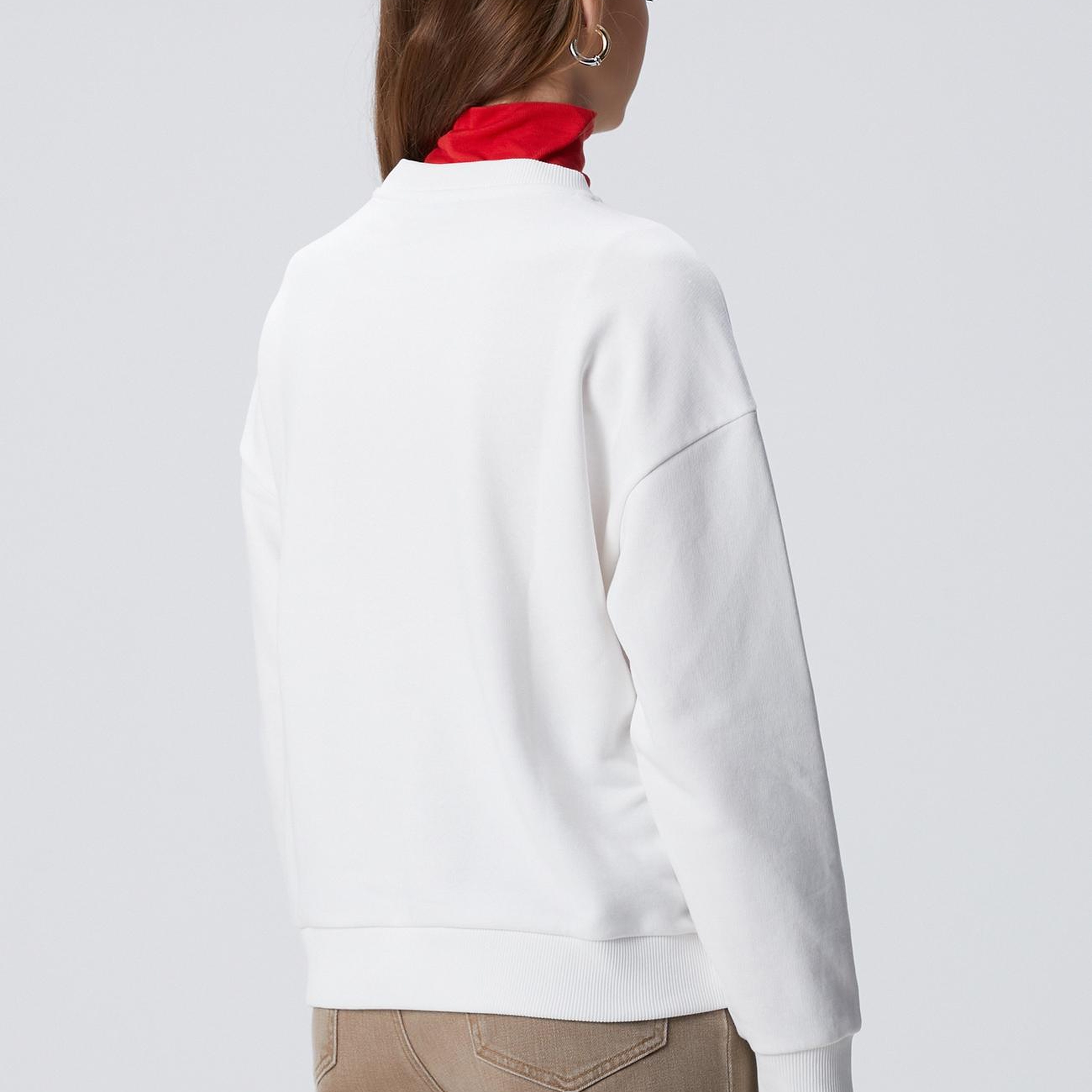 Network Kadın Kırık Beyaz Sincap Figürlü Sweatshirt