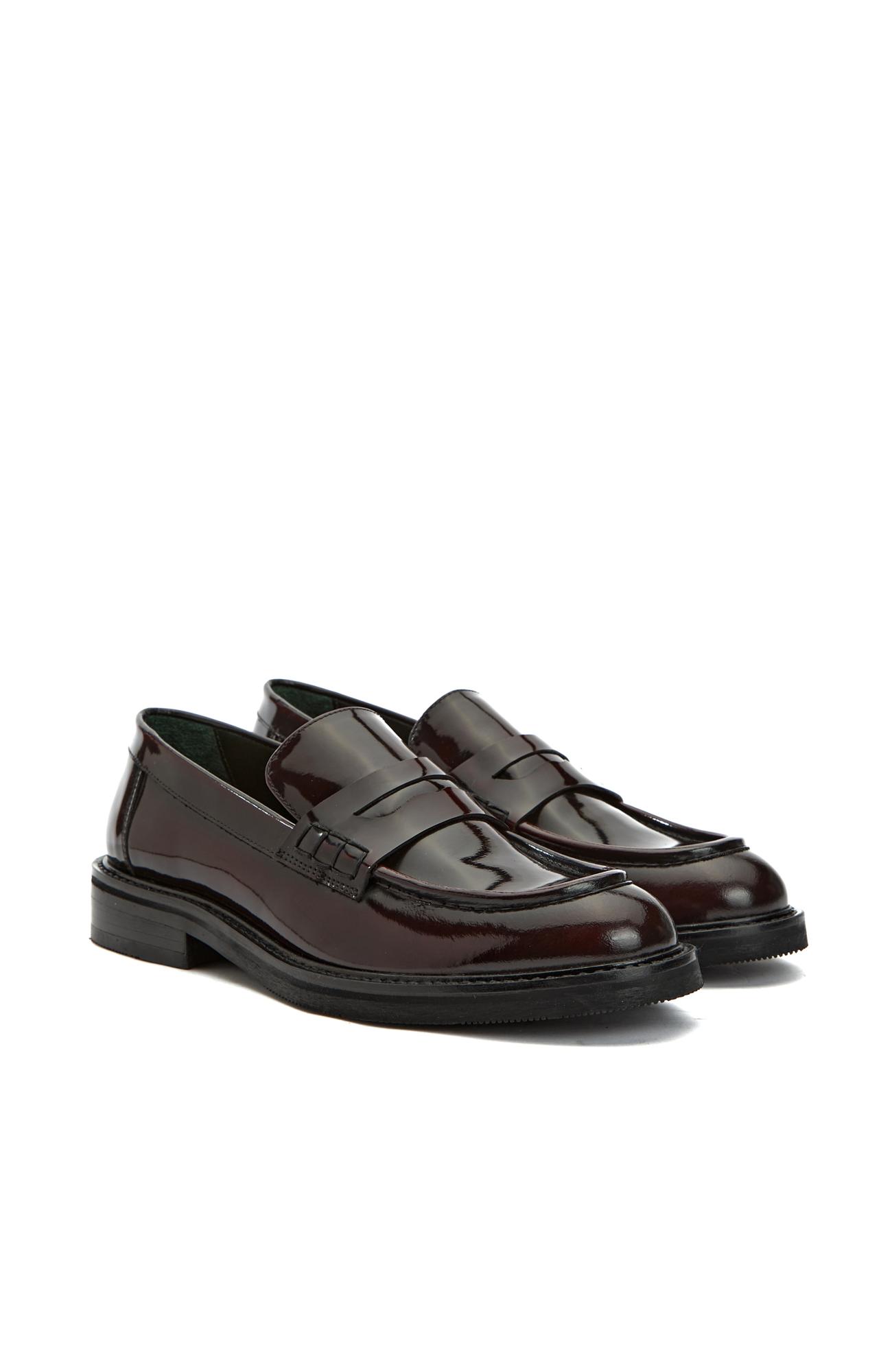 Gh For Nw Kadın George Hogg for NetWork Bordo Deri Loafer