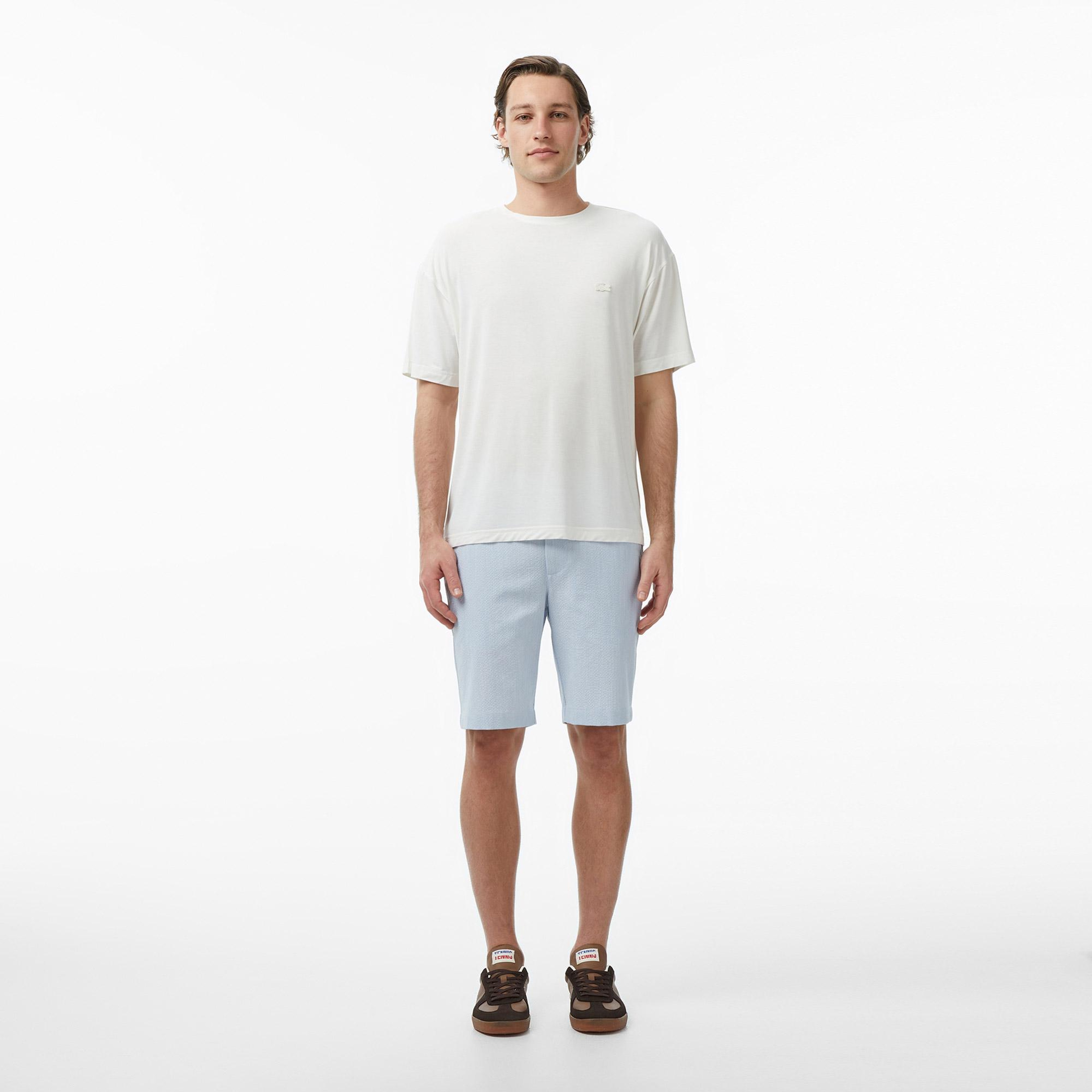 Lacoste Erkek Regular Fit Bisiklet Yaka Beyaz T-Shirt