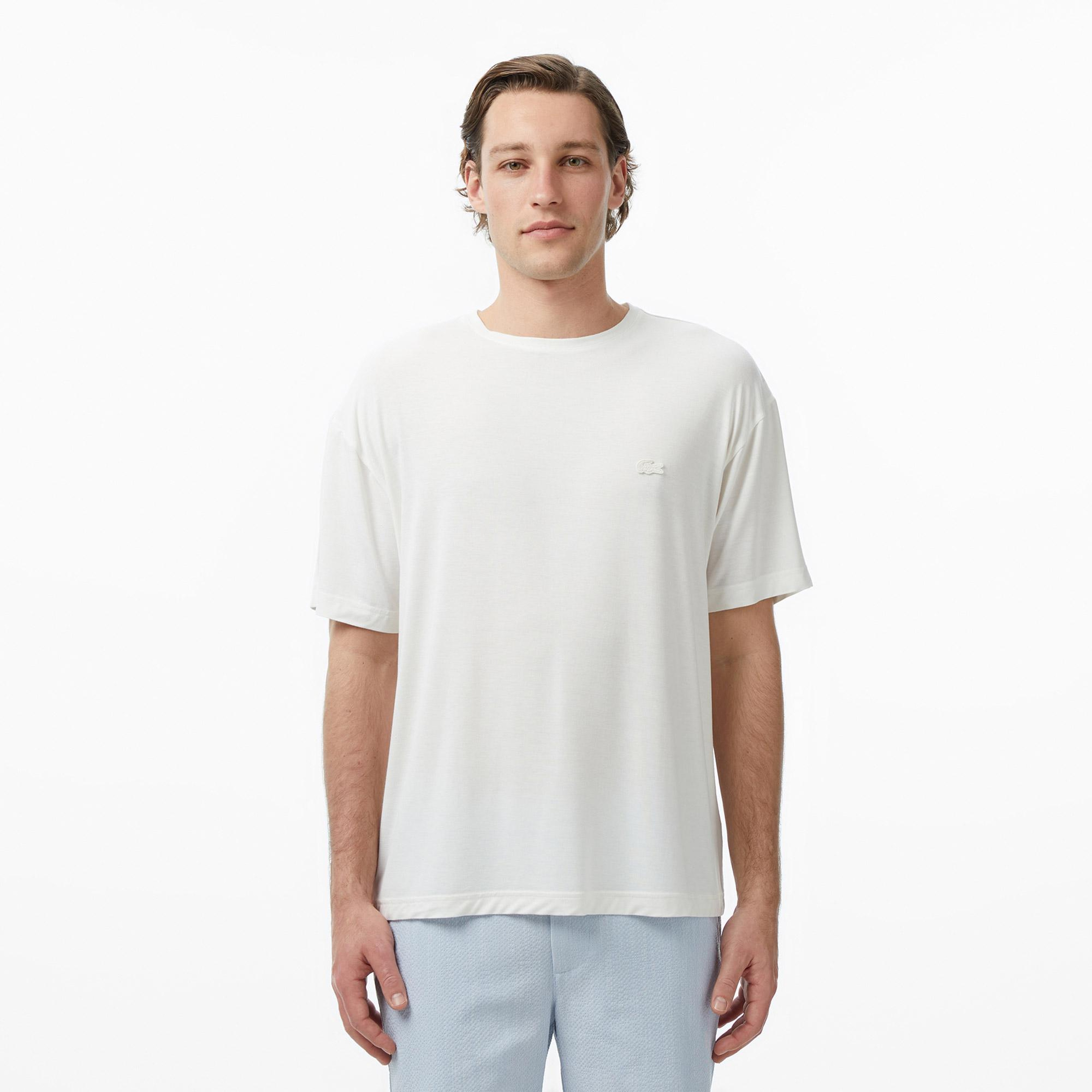 Lacoste Erkek Regular Fit Bisiklet Yaka Beyaz T-Shirt