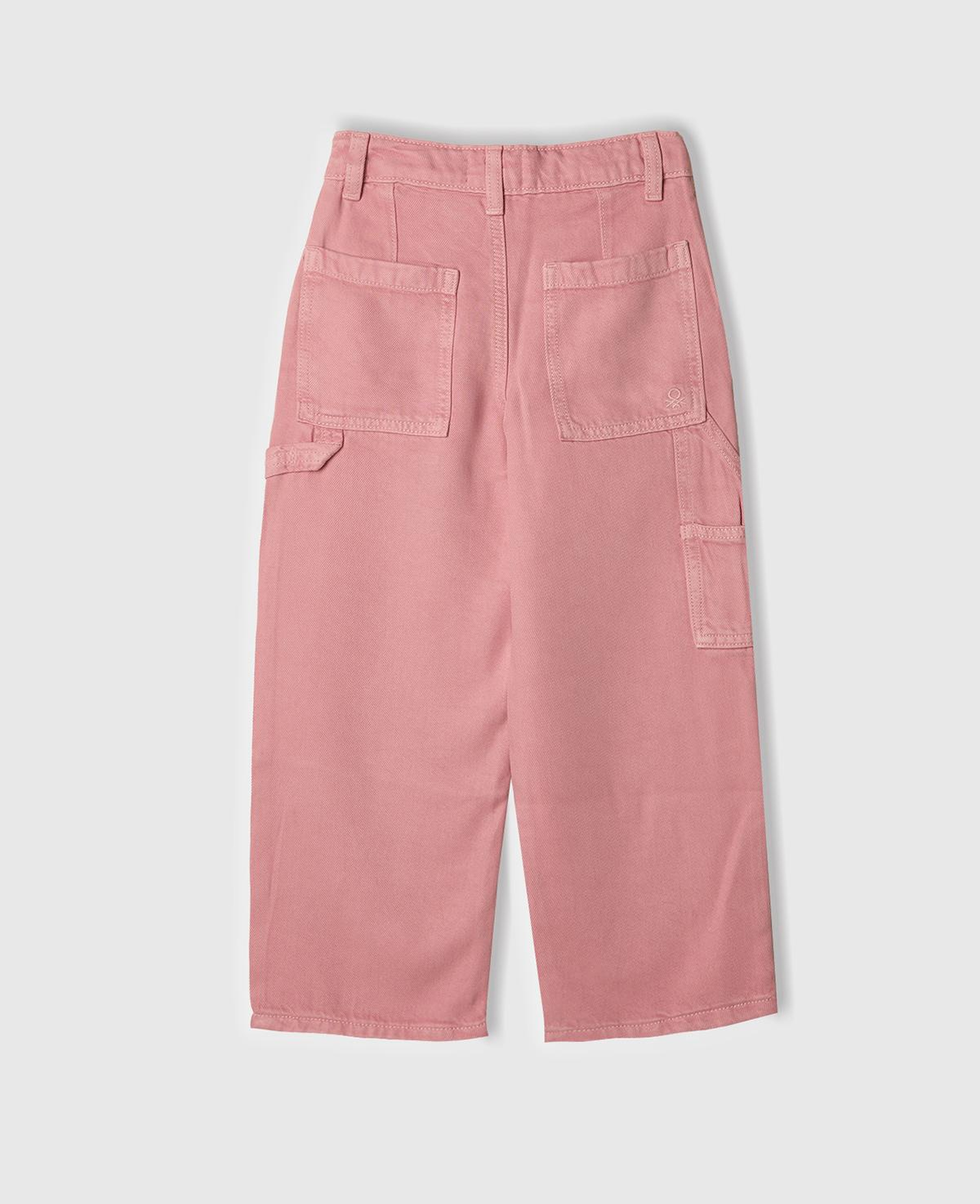 Kız Çocuk Pembe %100 Liyosel Logo İşlemeli Yanı Halka Detaylı Pantolon