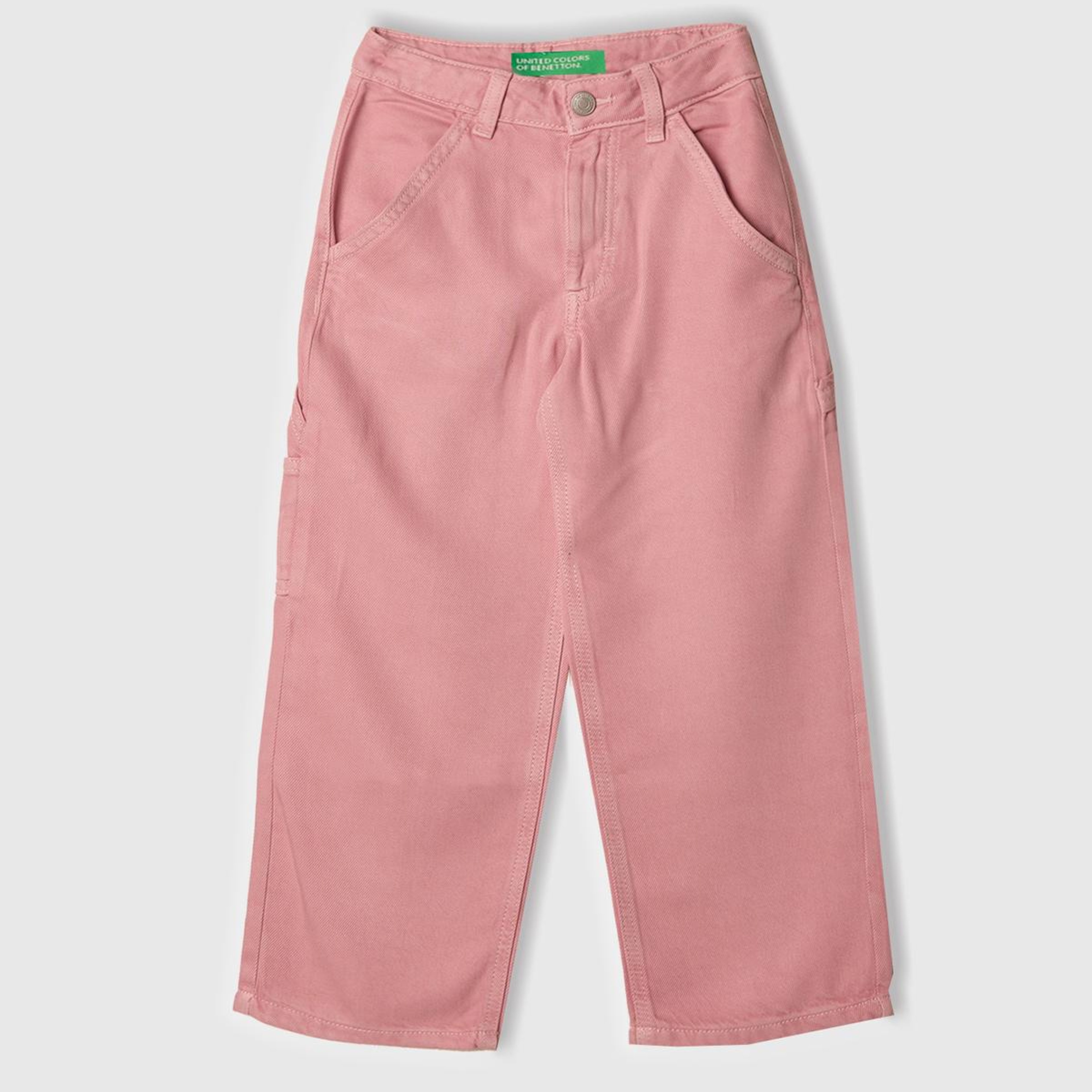 Kız Çocuk Pembe %100 Liyosel Logo İşlemeli Yanı Halka Detaylı Pantolon