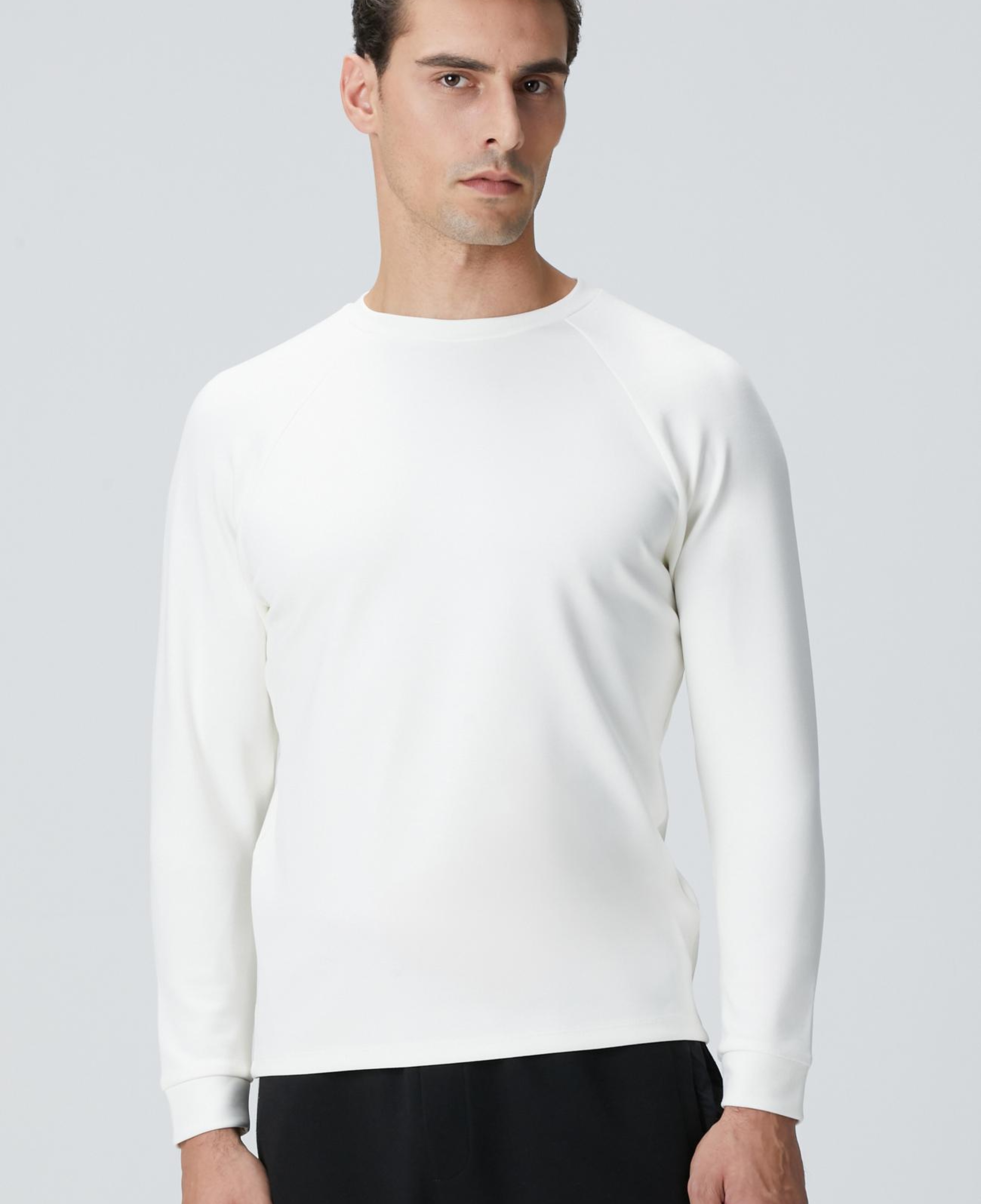 Network Erkek Kırık Beyaz Bisiklet Yaka Basic Sweatshirt