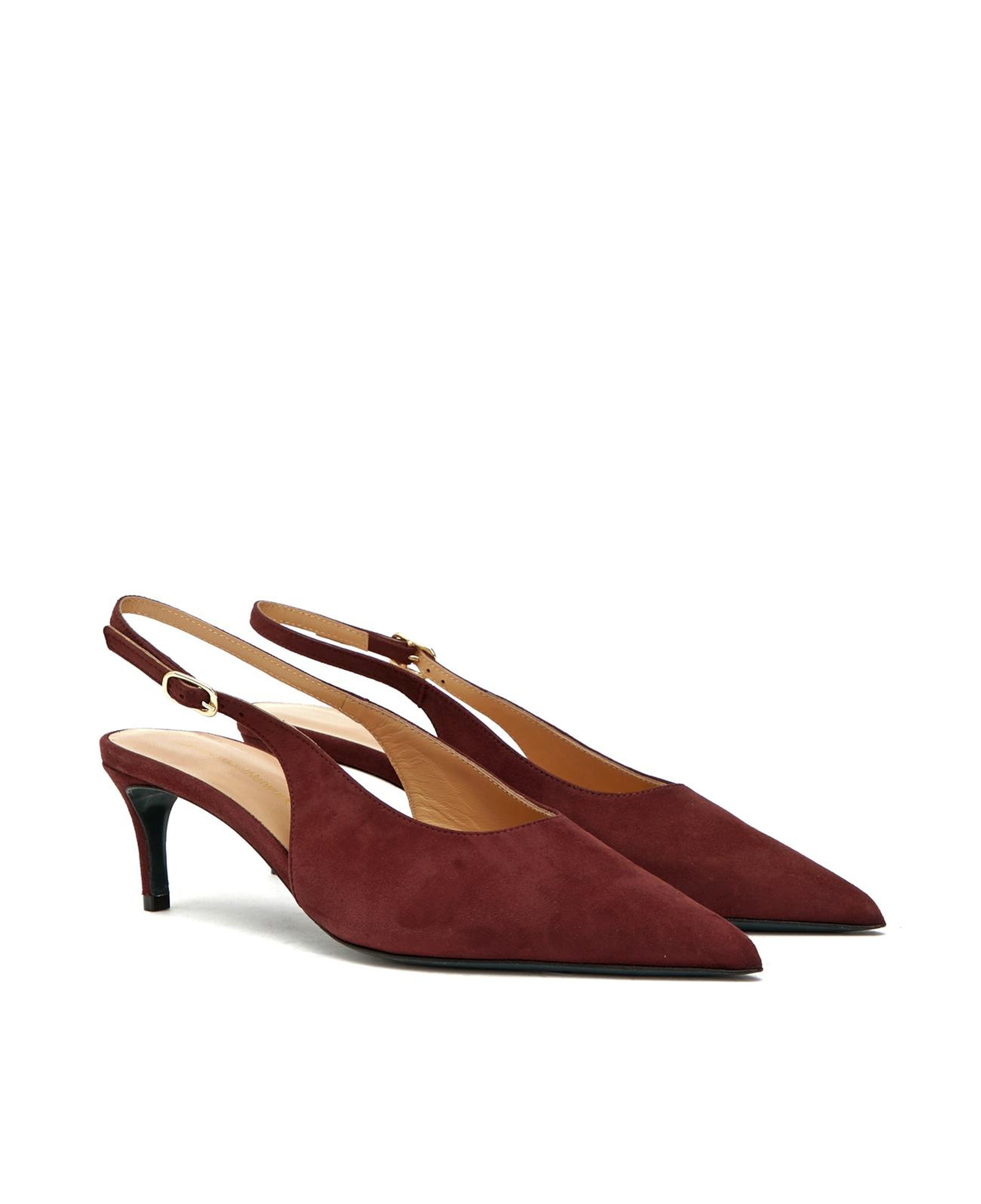 Gh For Nw Kadın Bordo Süet Topuklu Ayakkabı