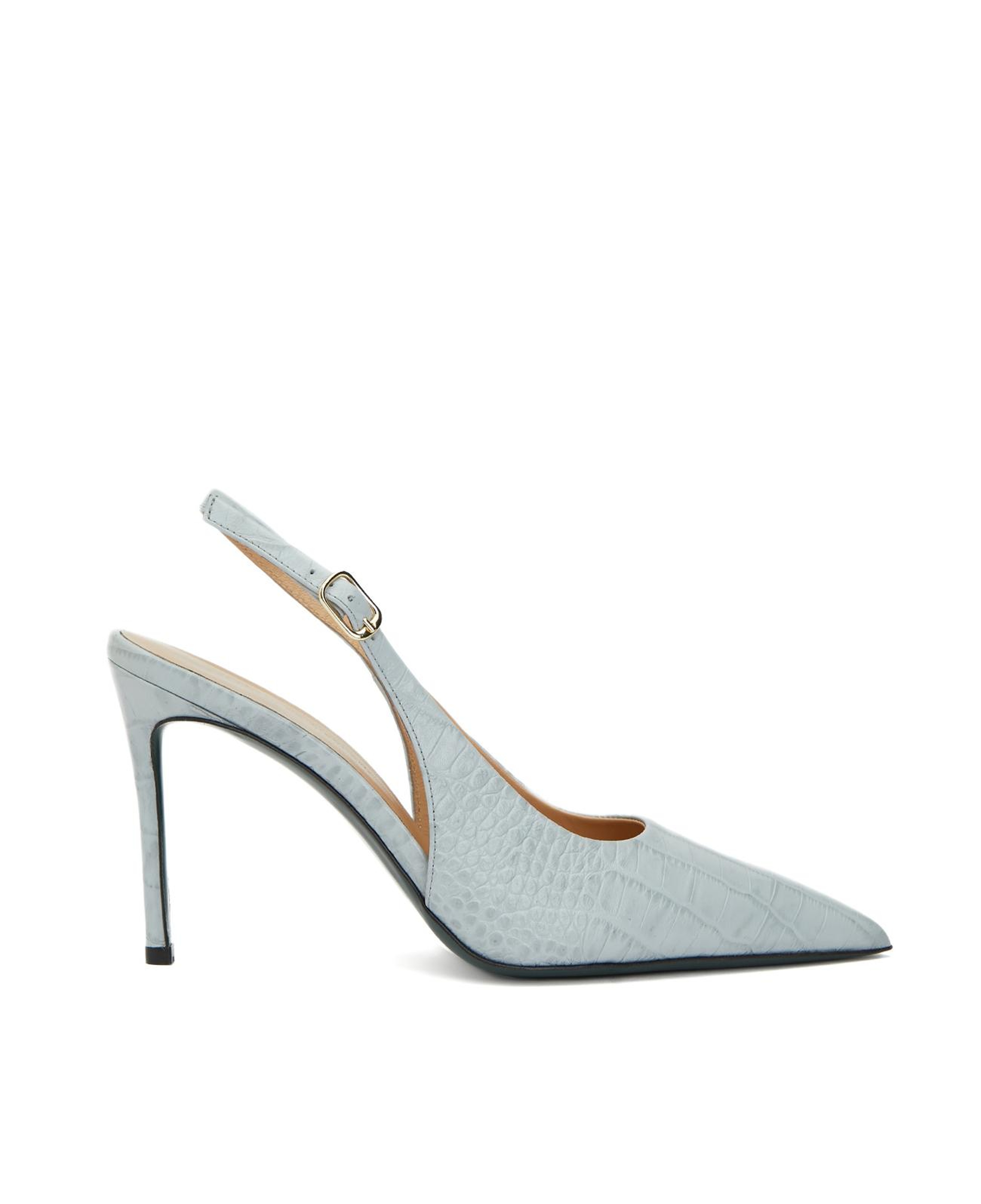 Gh For Nw Kadın Açık Mavi Kroko Desenli Deri Stiletto