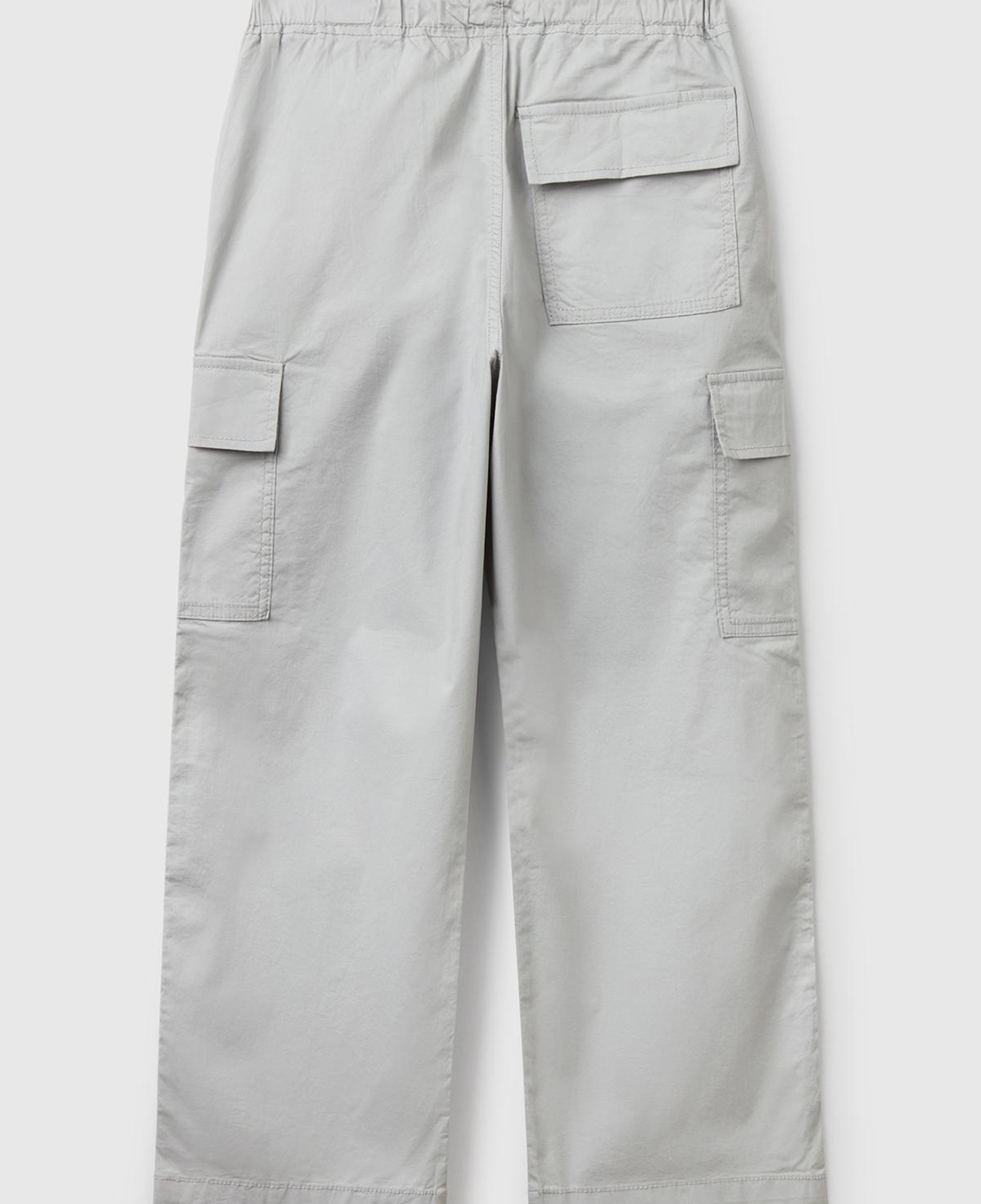 Erkek Çocuk Gri Melanj Logo Detaylı Paraşüt Pantolon