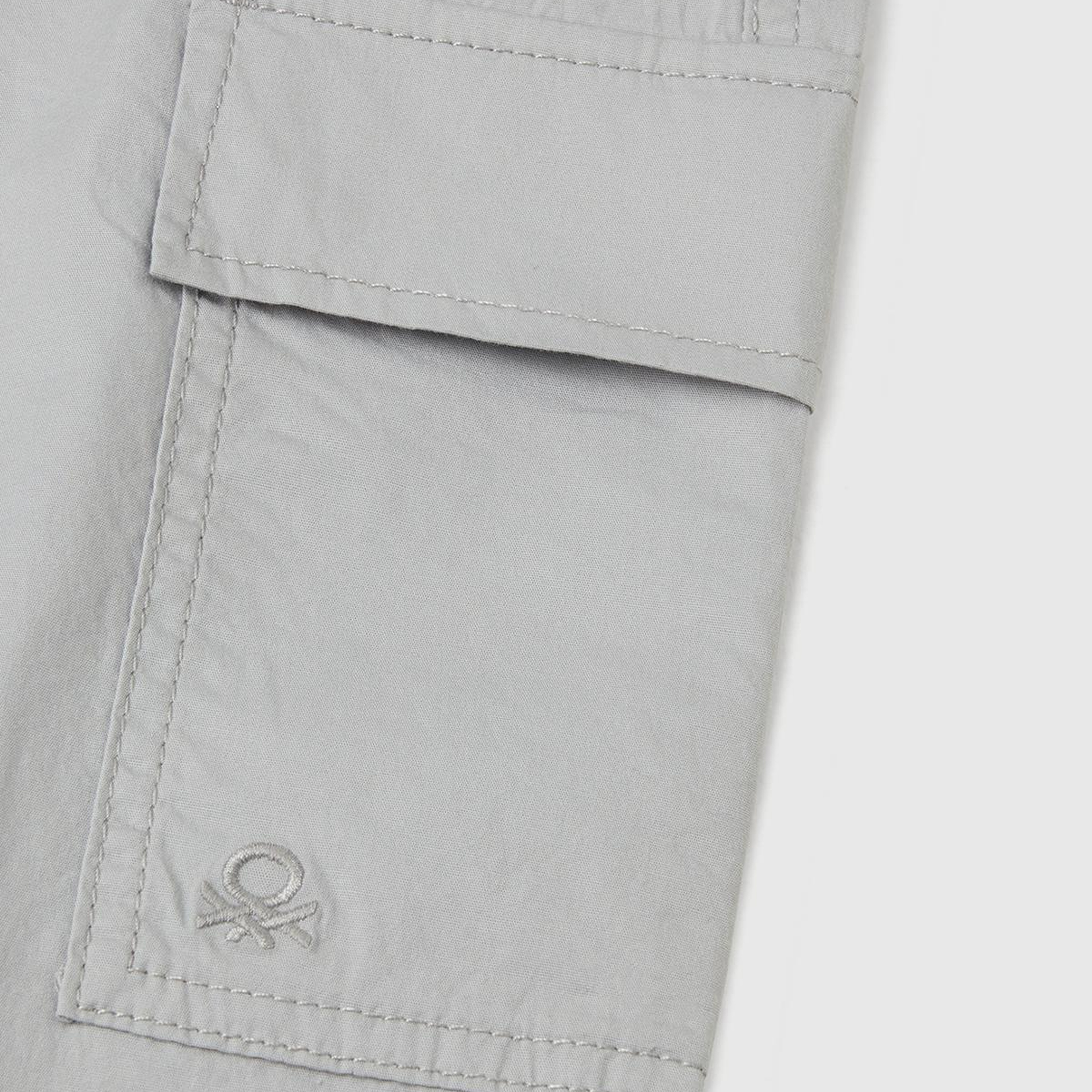Erkek Çocuk Gri Melanj Logo Detaylı Paraşüt Pantolon