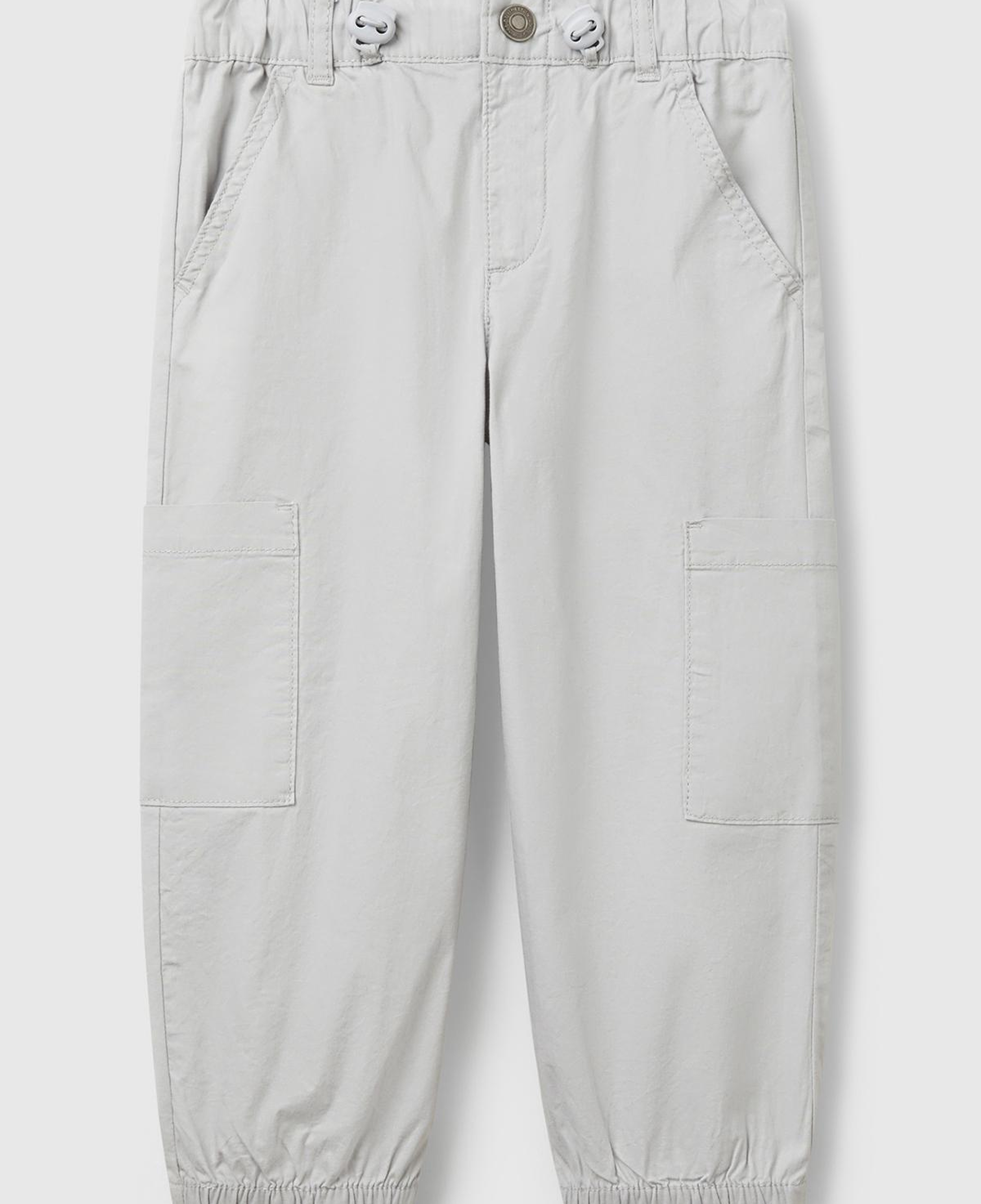 Erkek Çocuk Gri Melanj Beli Lastikli Kargo Cepli Paraşüt Pantolon