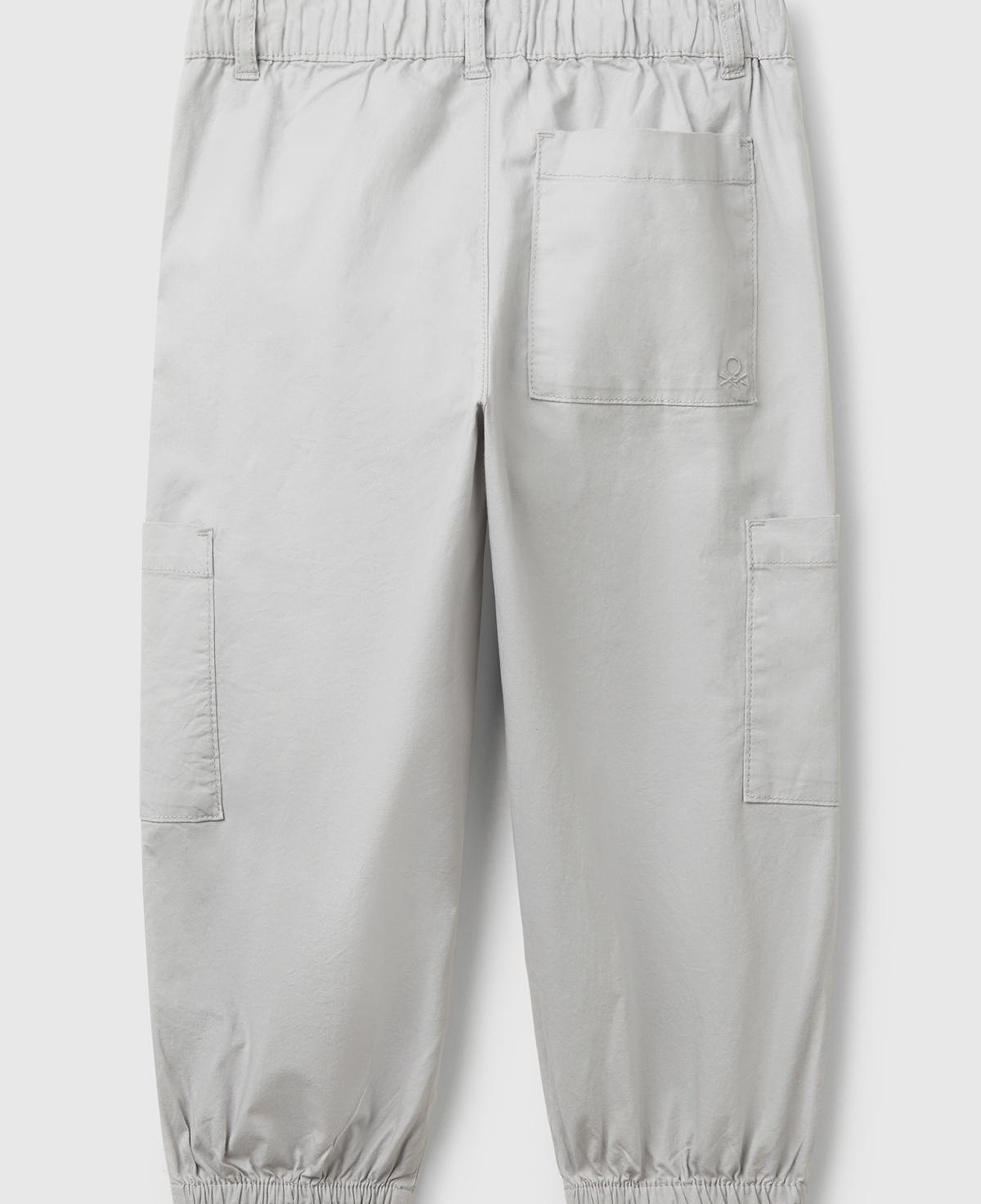 Erkek Çocuk Gri Melanj Beli Lastikli Kargo Cepli Paraşüt Pantolon