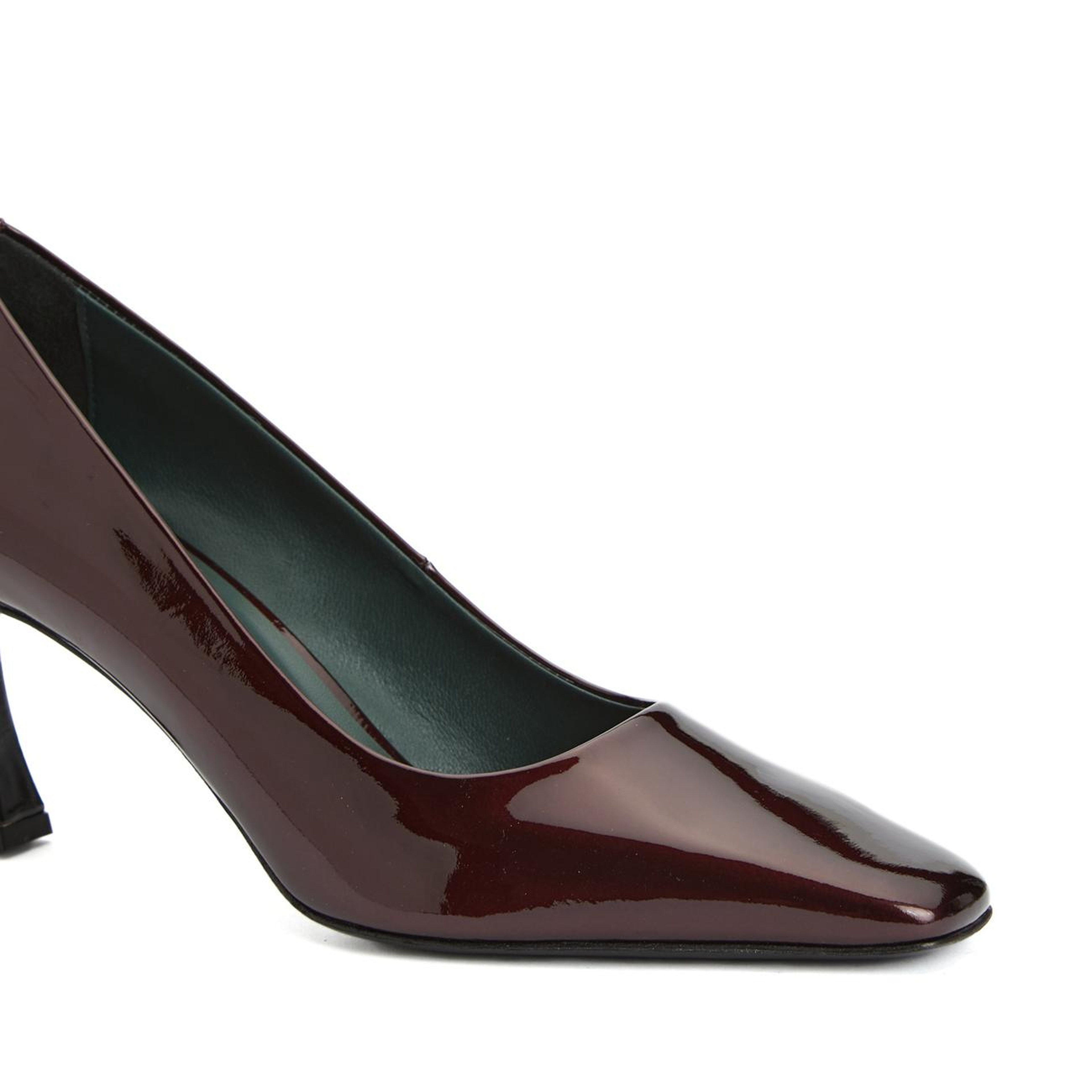 George Hogg Kadın Bordo Rugan Deri Topuklu Ayakkabı