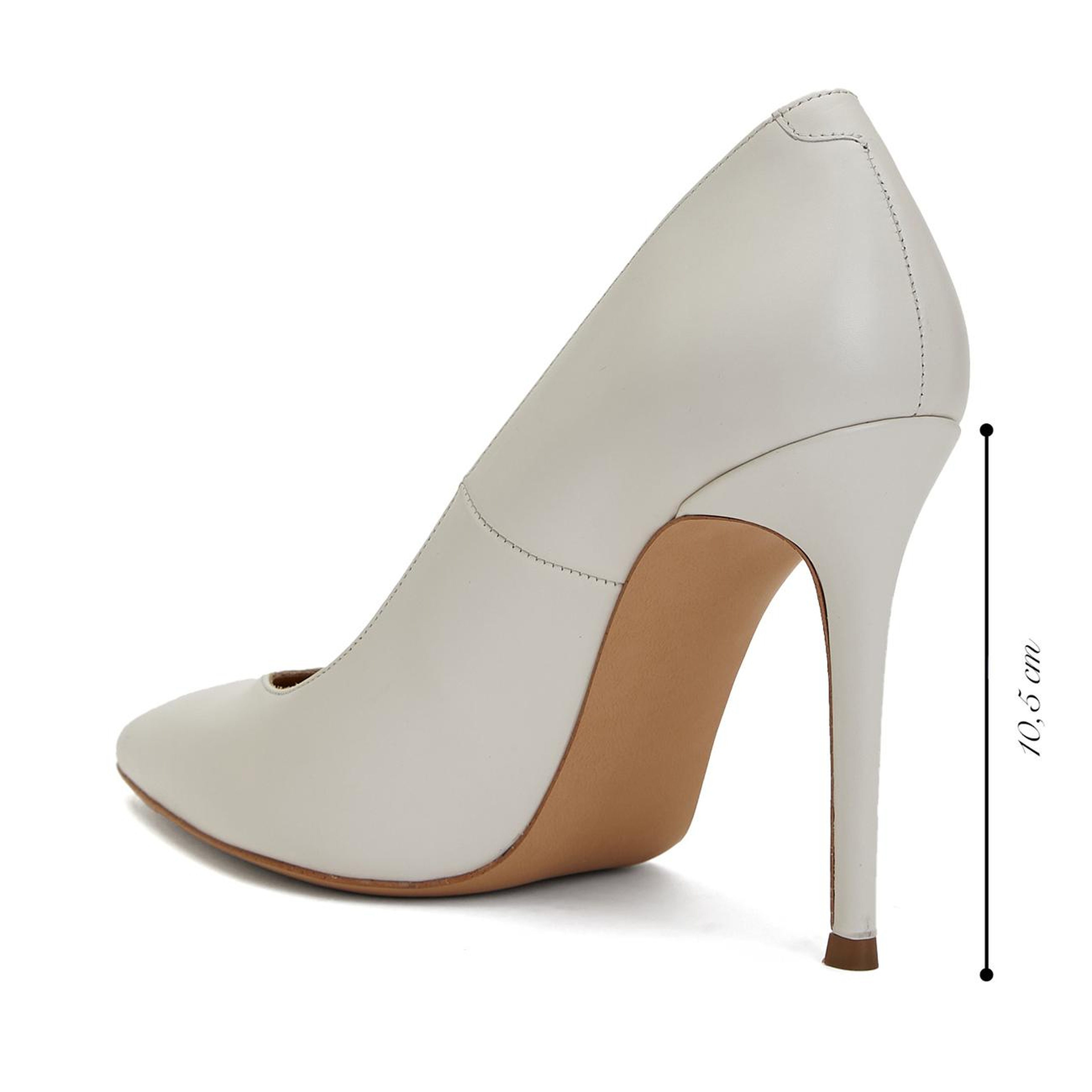 Divarese Kadın Kırık Beyaz Deri Stiletto