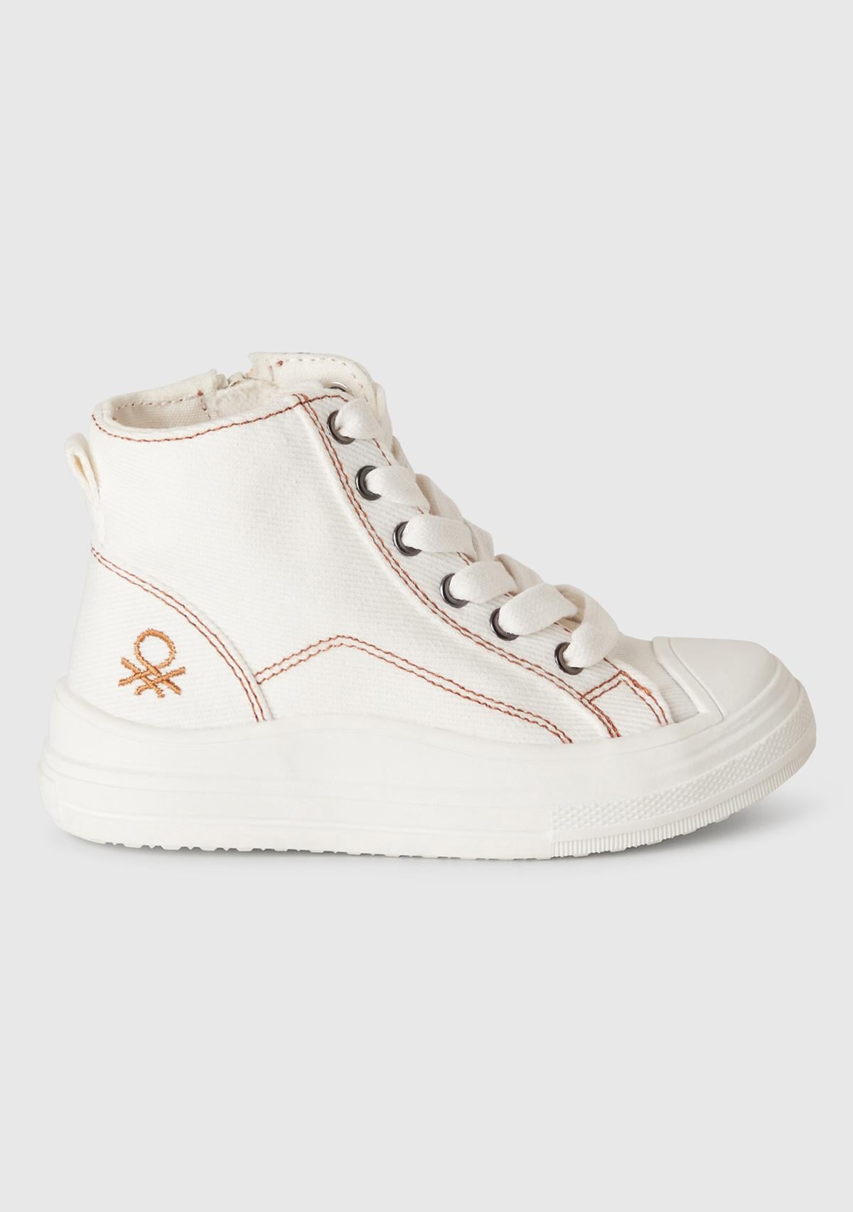 Erkek Çocuk Beyaz Logo Detaylı Sneaker