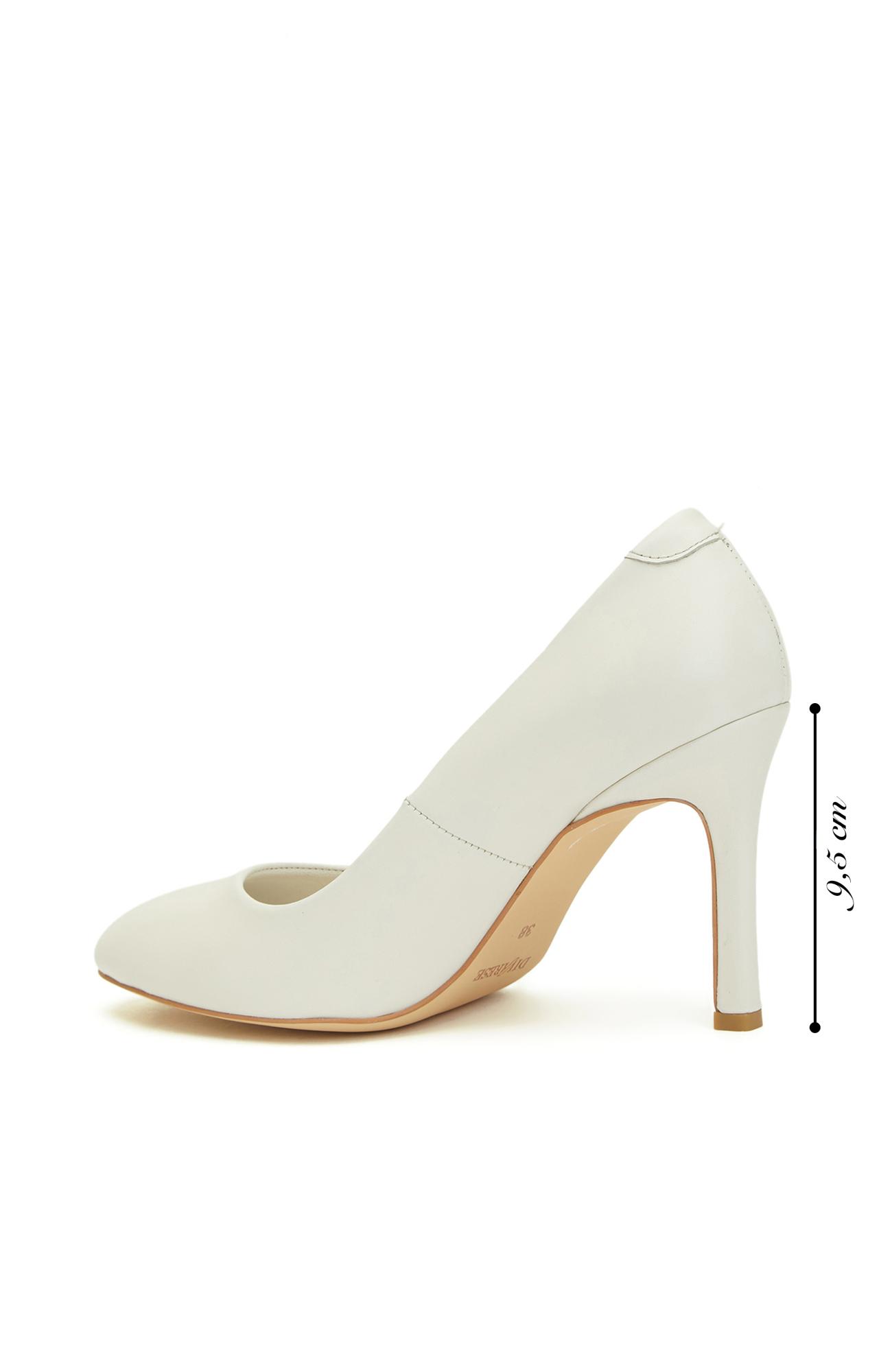 Divarese Kadın Kırık Beyaz Deri Stiletto