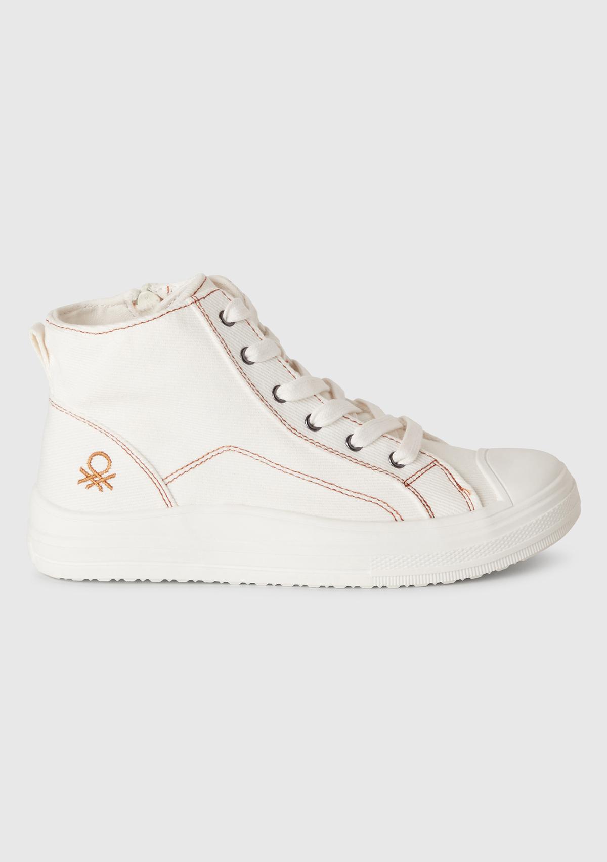 Erkek Çocuk Beyaz Logo Detaylı Sneaker