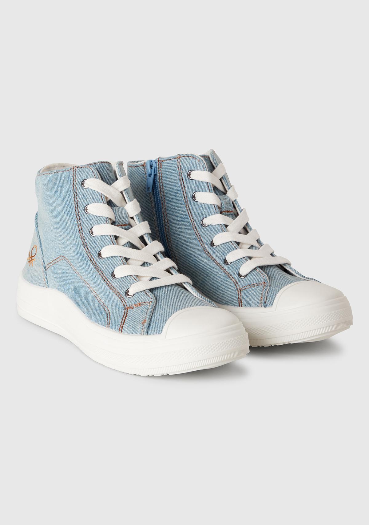 Erkek Çocuk Denim Logo Detaylı Sneaker
