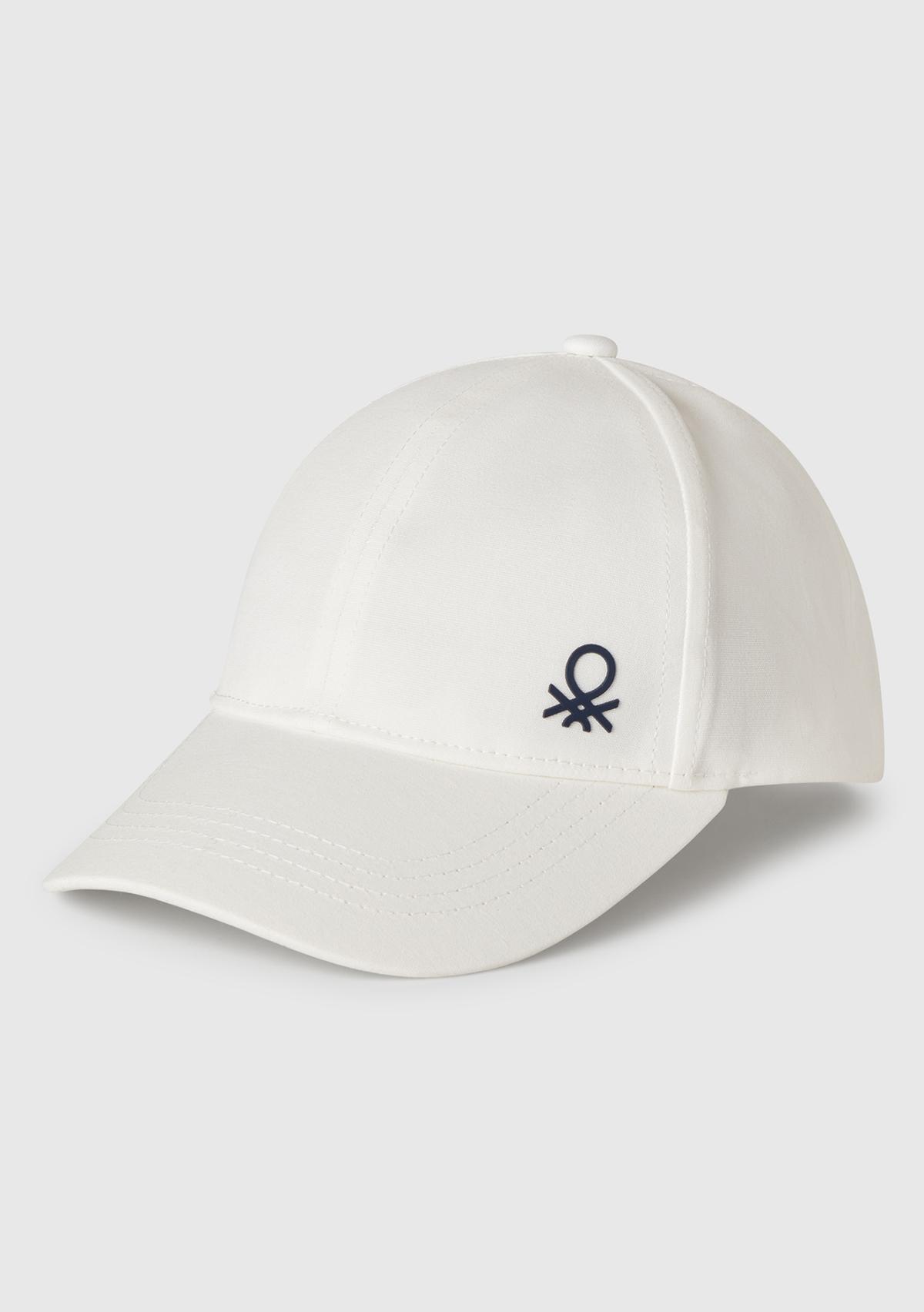 Erkek Çocuk Beyaz Önü Logo Baskılı Kep Şapka