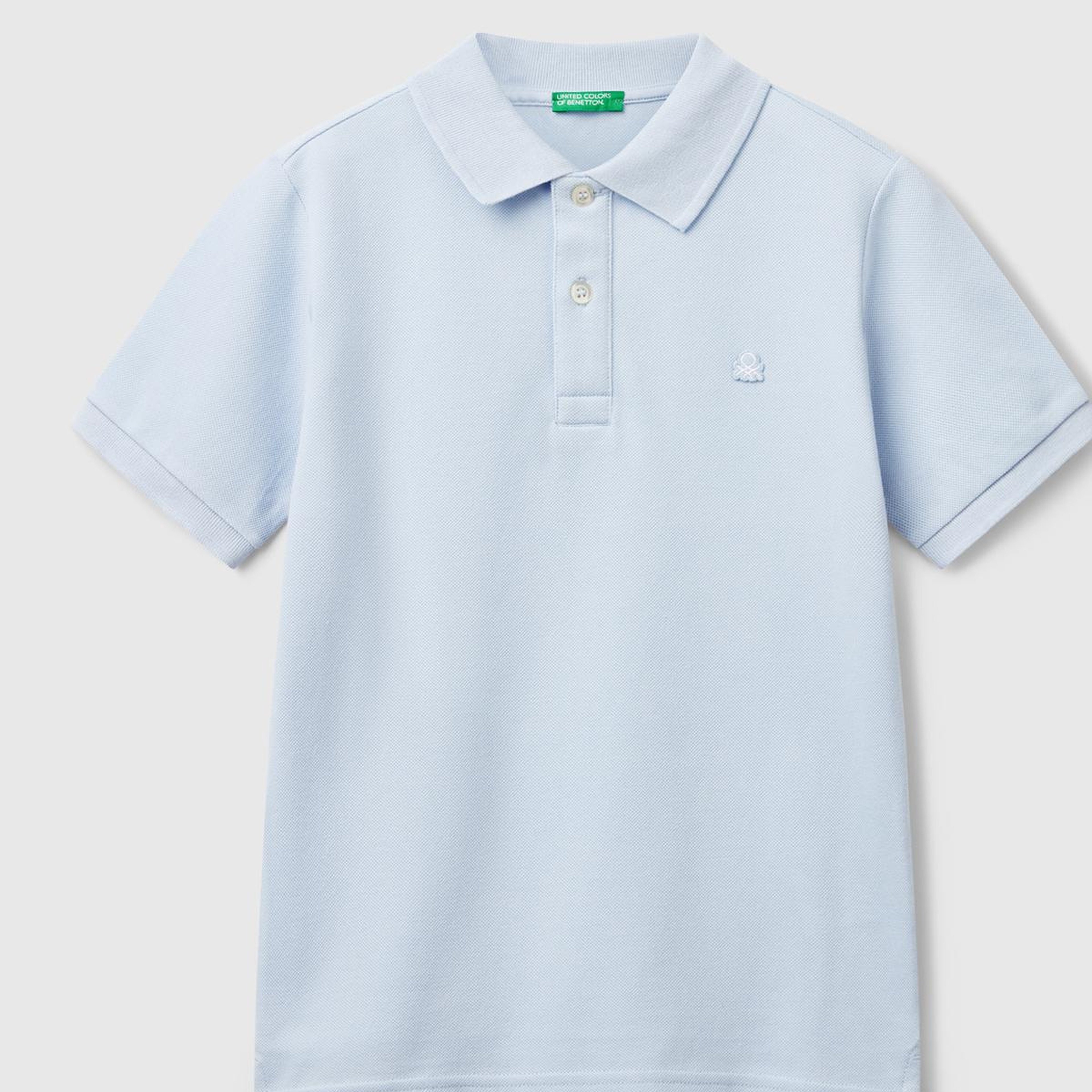 Erkek Çocuk Toz Mavi Logolu Pike Polo T-Shirt