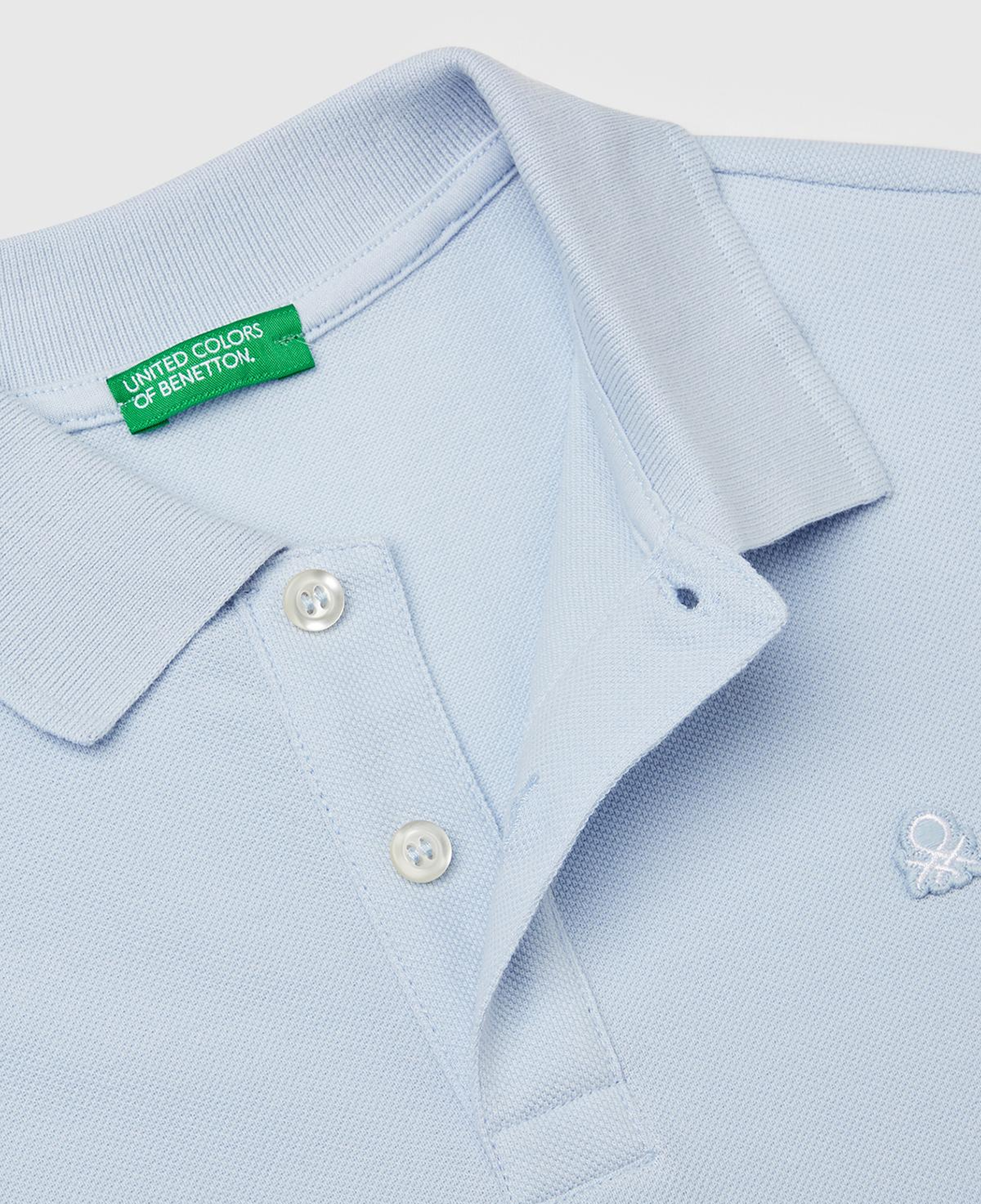 Erkek Çocuk Toz Mavi Logolu Pike Polo T-Shirt